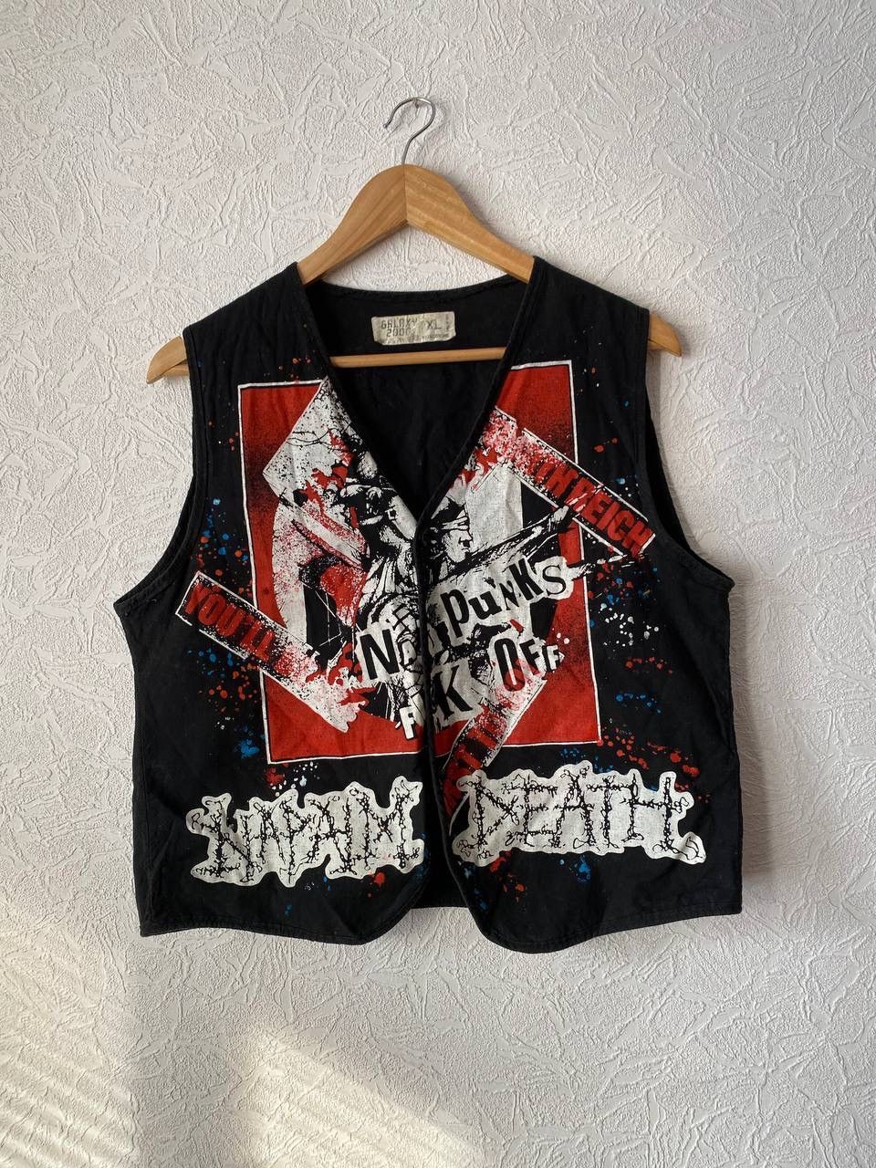 Band Tees Napalm Death Nazi Punks Fuck Off vintage vest 1994 euro tour Size US XL / EU 56 / 4 - 6 Thumbnail