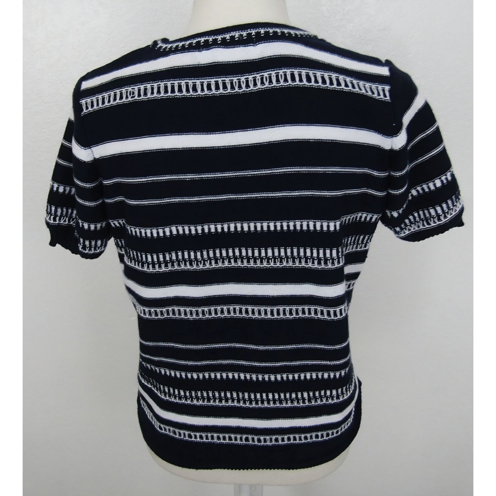 Liz Claiborne Liz Claiborne Black and White Striped Sweater XL Size XL / US 12-14 / IT 48-50 - 3 Thumbnail