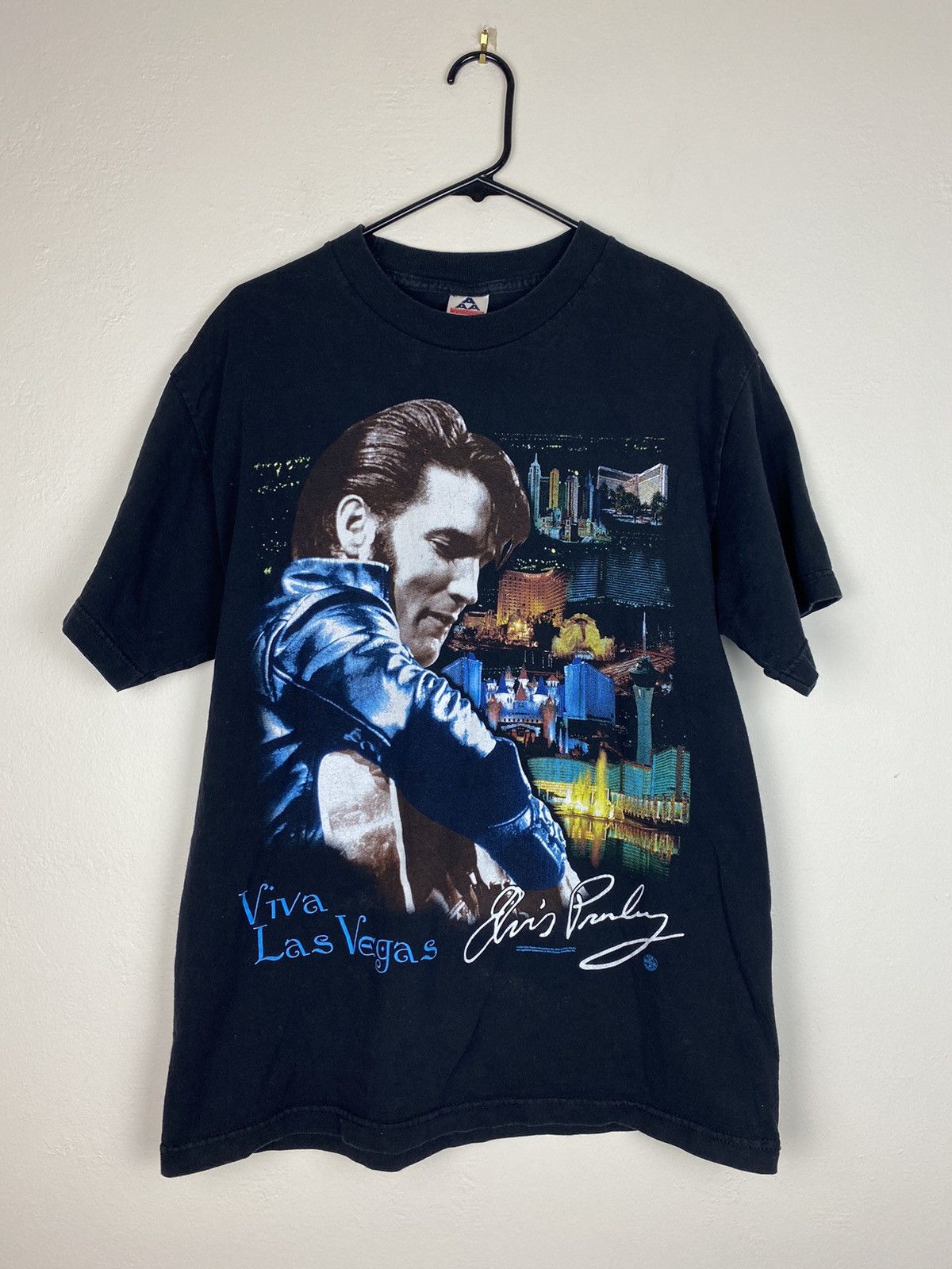 Band Tees × Vintage Vintage 1997 Elvis Presley Las Vegas T Shirt Tee Rare Size US L / EU 52-54 / 3 - 1 Thumbnail
