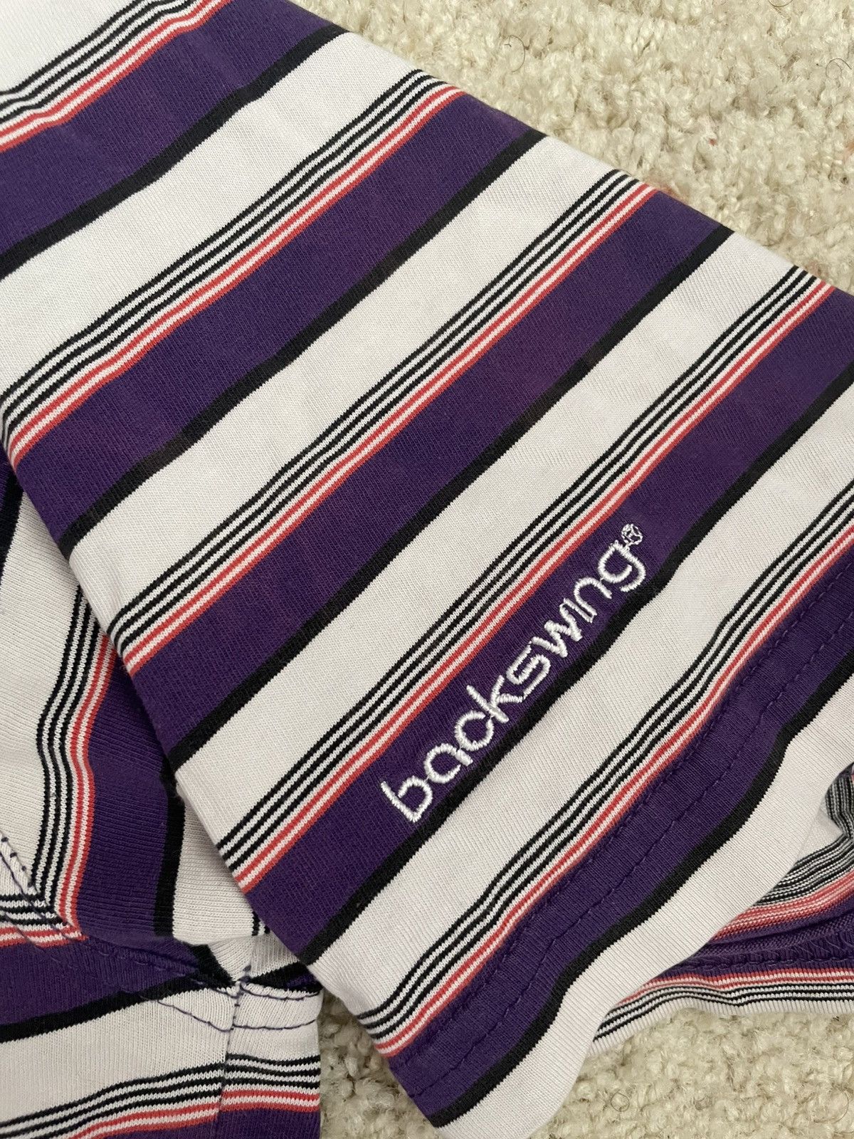 Other Backswing purple and white striped polo shirt Size US XXL / EU 58 / 5 - 4 Thumbnail