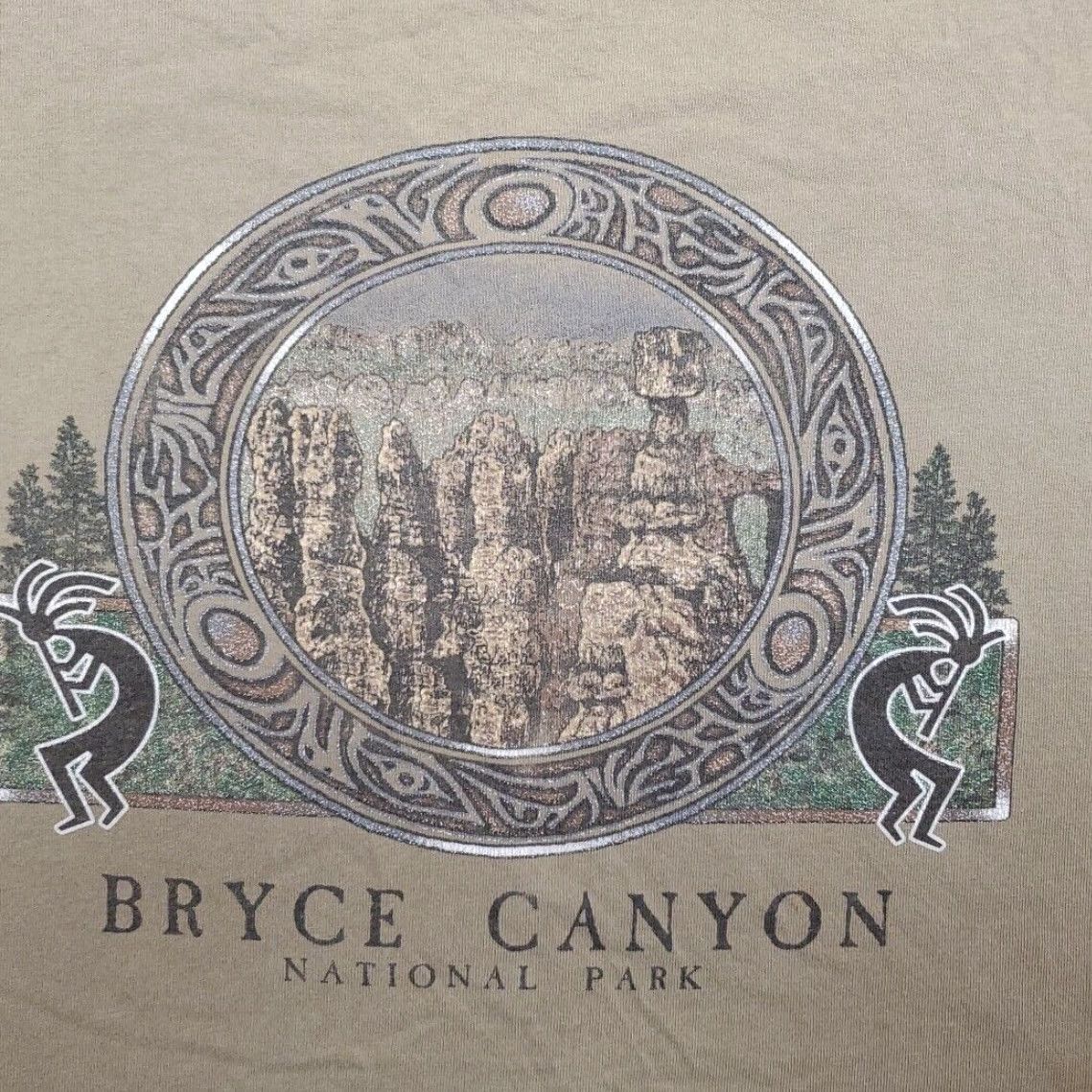 Tultex VINTAGE Bryce Canyon National Park Shirt Mens XL Blue Nature Kokopelli Tribal Hoodoos Spires Retro American Short Sleeve Crew Neck Cotton Size US XL / EU 56 / 4 - 3 Thumbnail