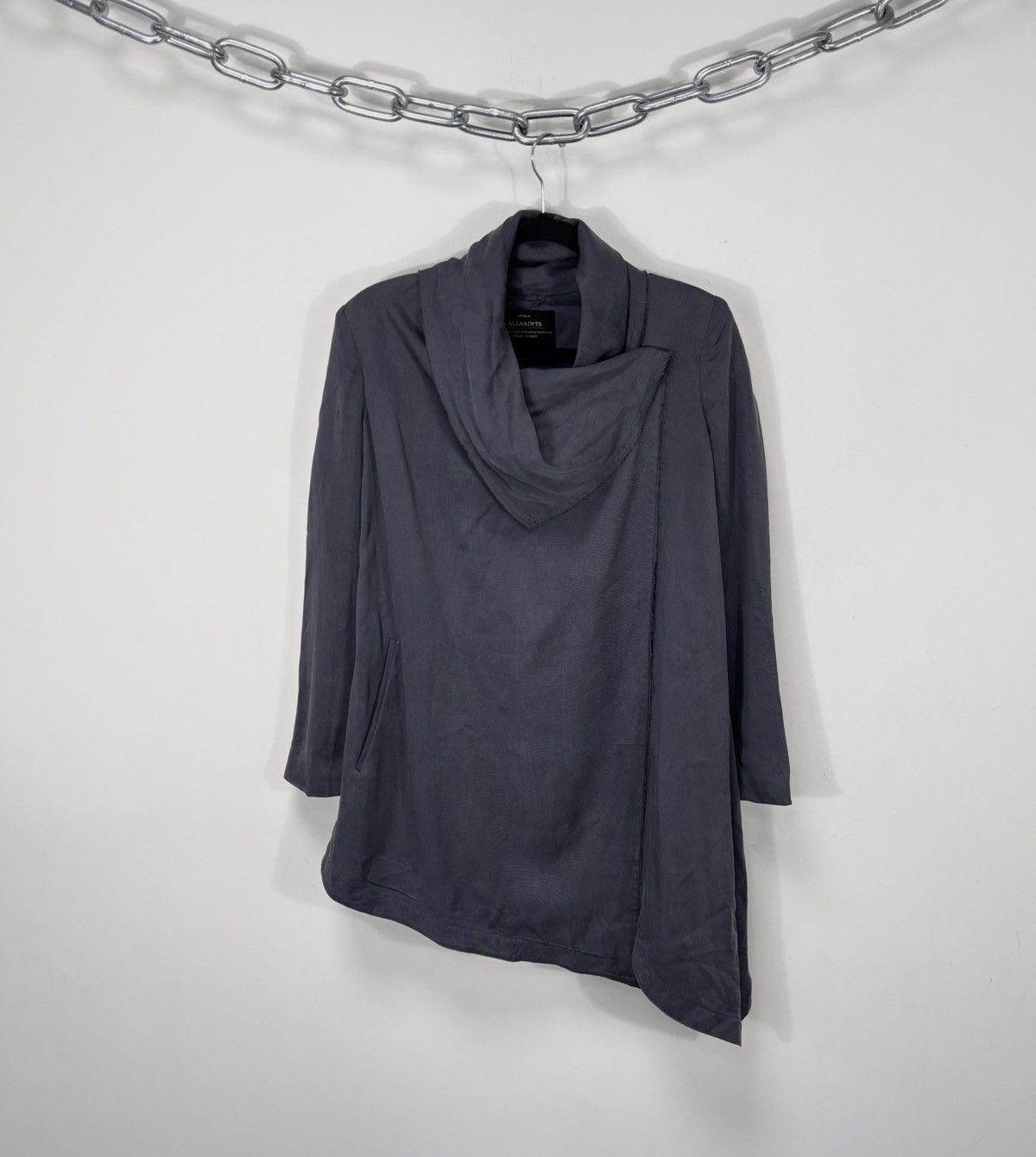 Allsaints AllSaints Hoxton Monument Coat Women’s Grey Asymmetrical Size S / US 4 / IT 40 - 1 Thumbnail