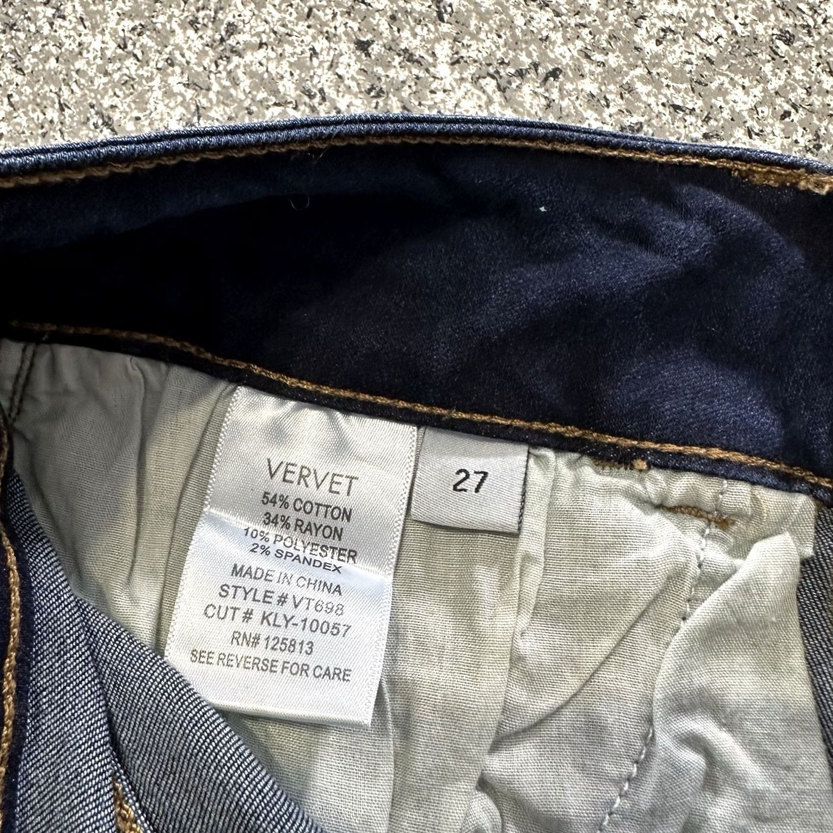 Vintage VINTAGE Vervet Jeans Womens 27 Blue 27x31 High Rise Skinny Jeggings Distressed Denim Dark Wash Size 27" / US 4 / IT 40 - 6 Thumbnail