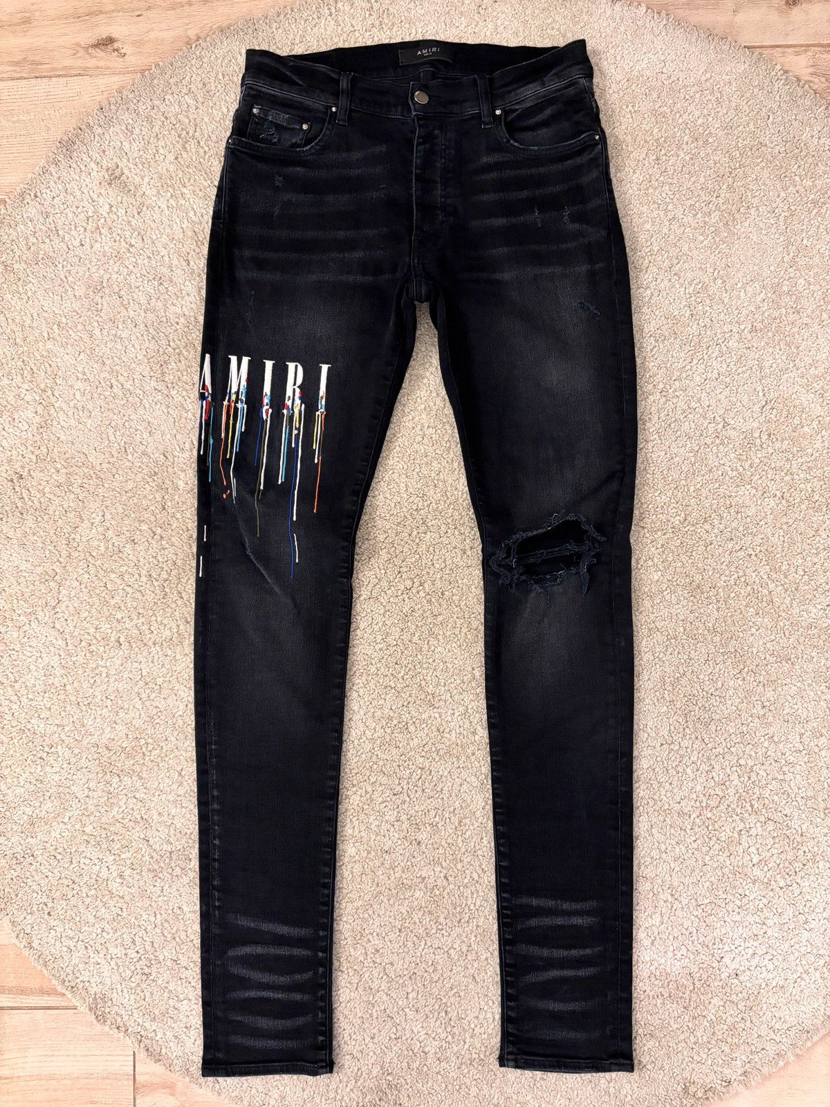 Amiri Aged Black Core Logo Jeans Sz 31
