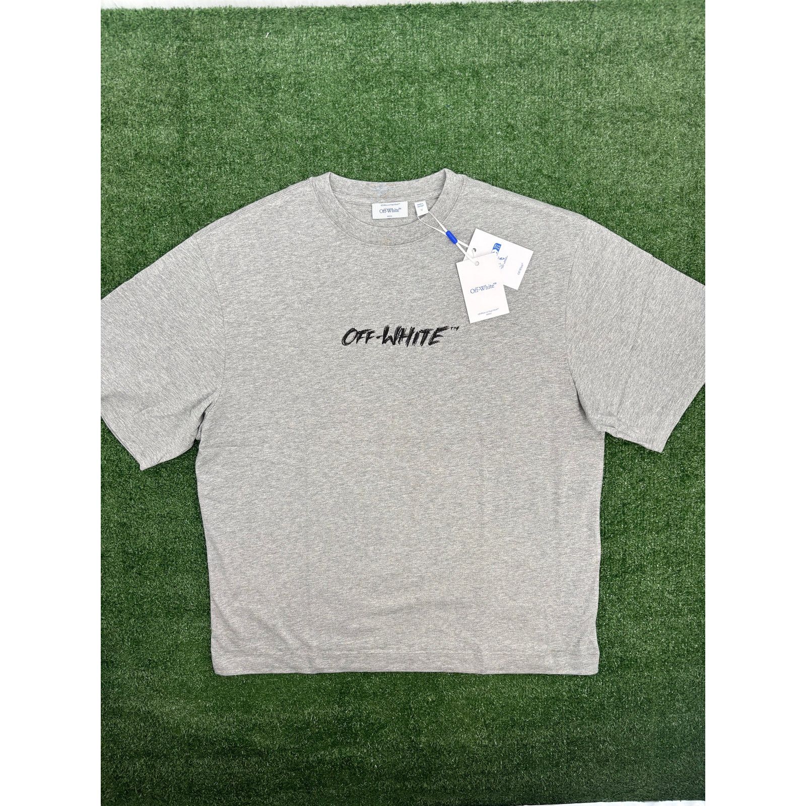 Off-White OFF-WHITE "Chalk Arrows" Heather Grey Skate T-Shirt Size XL Size US XL / EU 56 / 4 - 3 Thumbnail