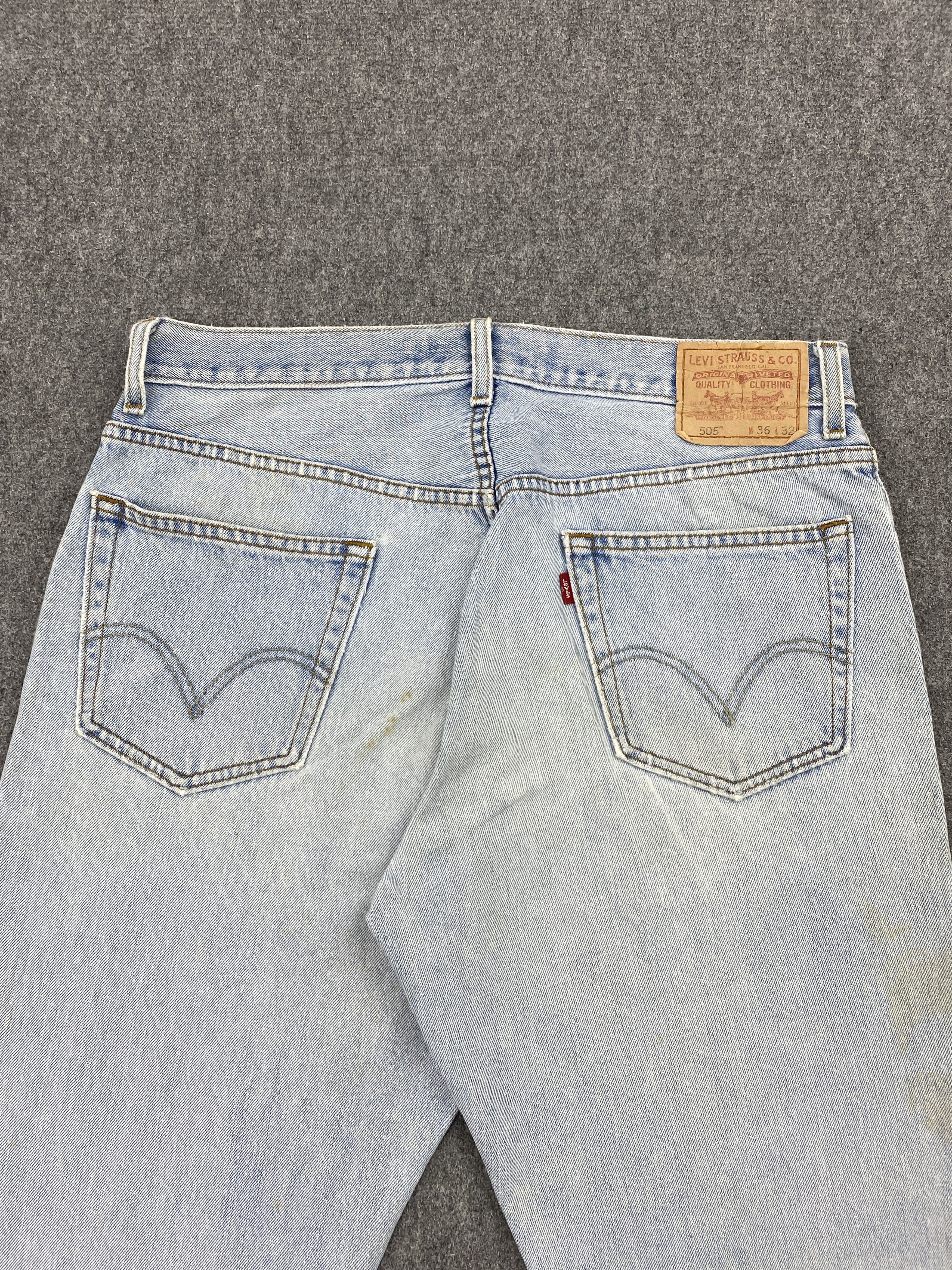 Levi's × Vintage Vintage Levis 505 Light Washed Blue Jeans DP2606 Size US 33 - 4 Thumbnail