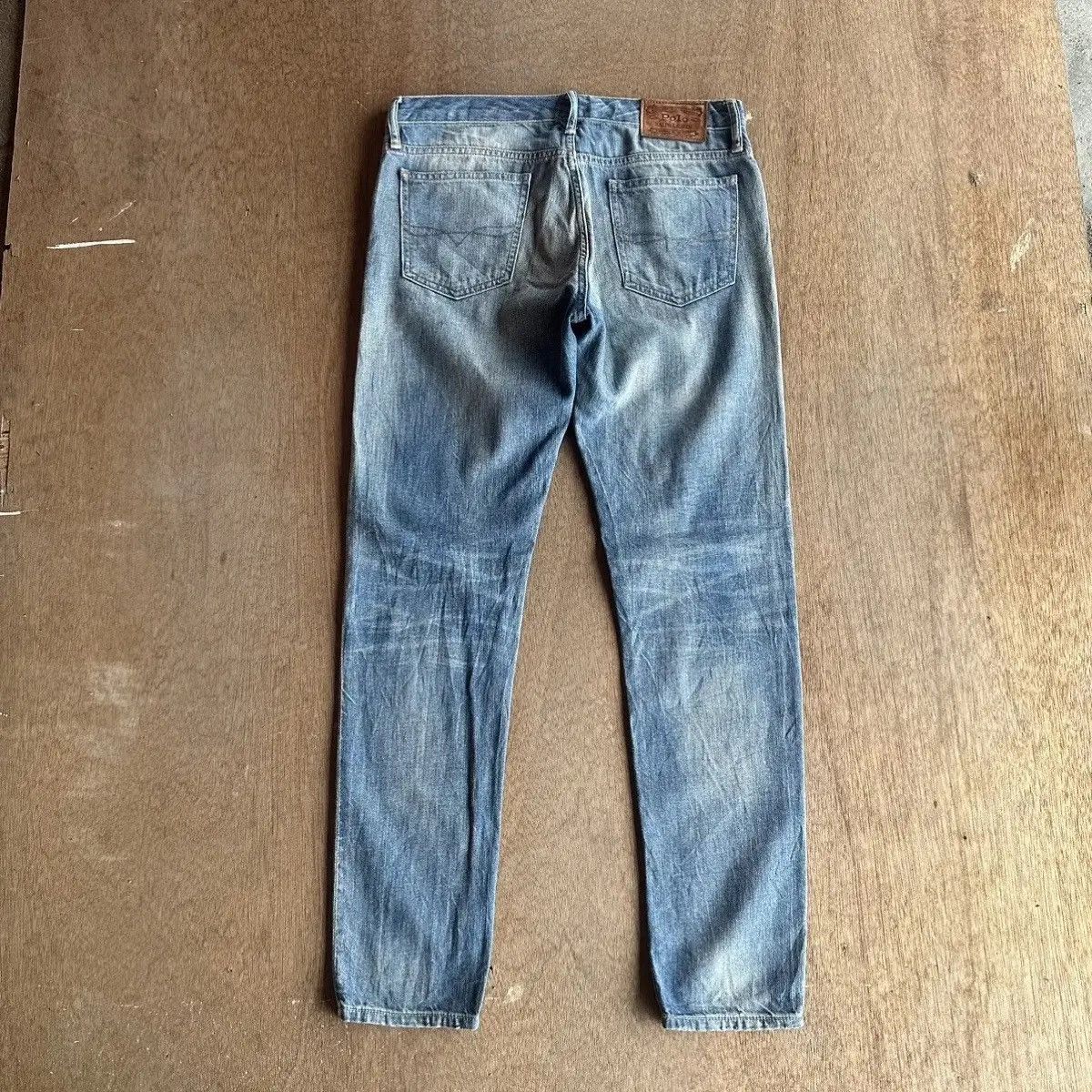 RRL Ralph Lauren THRASHED!! POLO RALPH LAUREN JEANS DISTRESSED DENIM PANTS Size US 30 / EU 46 - 12 Thumbnail
