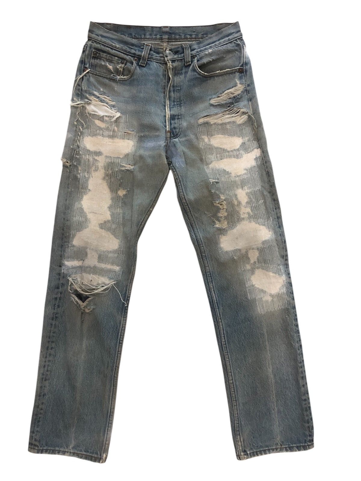 Levi's × Vintage 501 Button 552 Distress Denim Pants Size US 28 / EU 44 - 1 Thumbnail