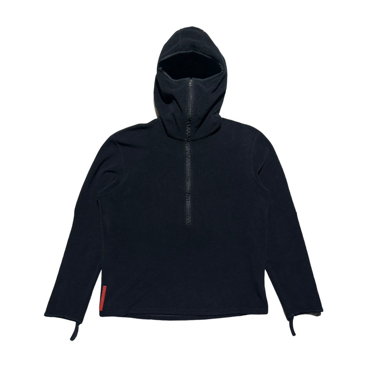 Pre-owned Prada Archive Balaclava Mask Tech Hoodie In Black