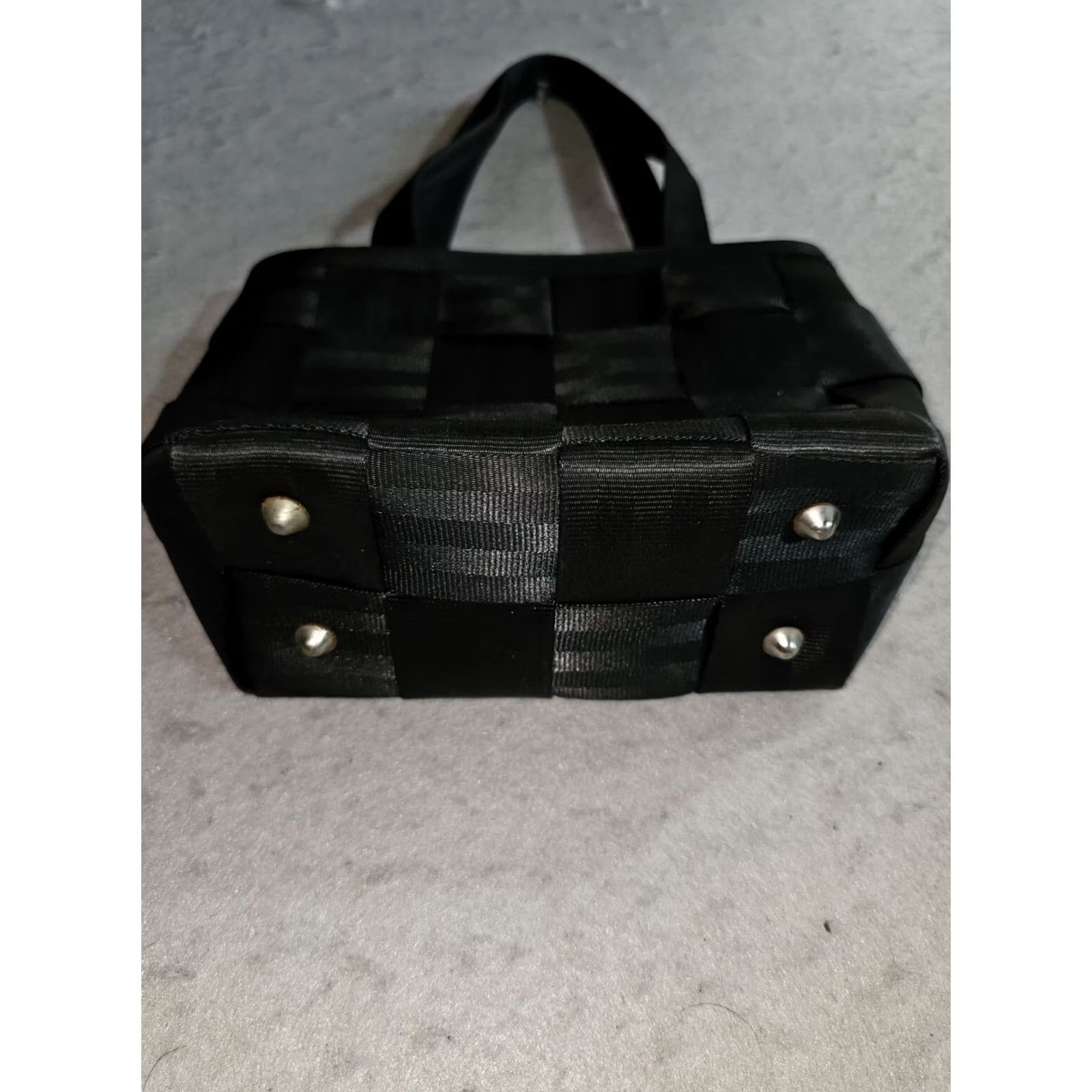 Vintage Harveys The Original Seatbelt Bag Purse Medium Sz Black Nylon Blue Lining 10x12 Womens Size ONE SIZE - 3 Thumbnail