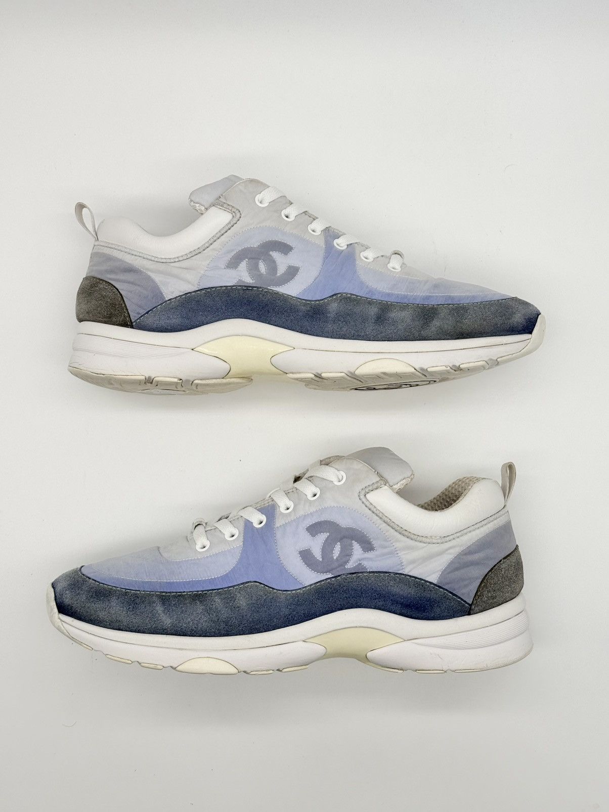 Chanel Size 8.5 - CHANEL CC Trainer Blue Suede Size US 8.5 / EU 41-42 - 2 Thumbnail
