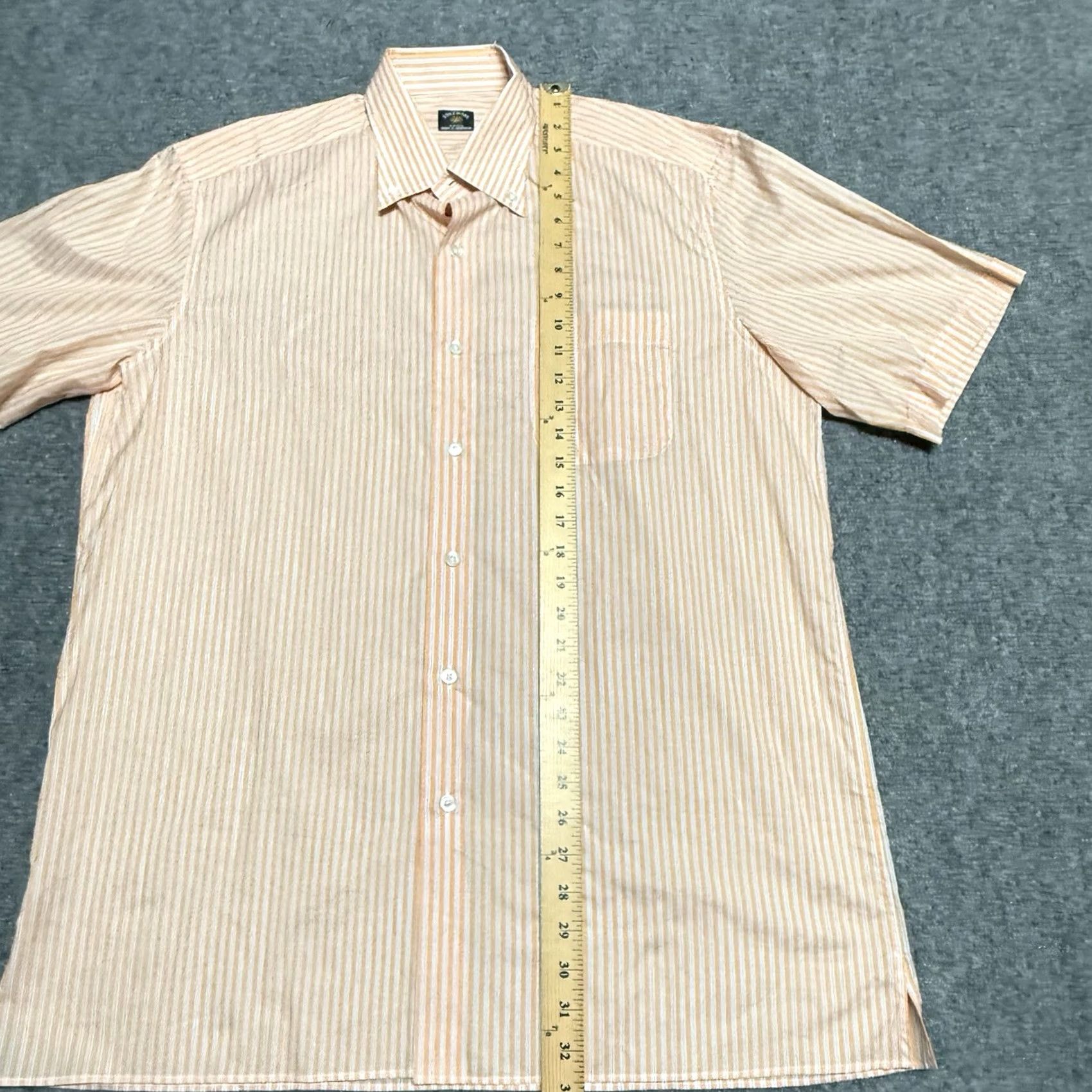 Vintage Solemare Maus & Hoffman Shirt Mens L Orange White Striped Short Sleeve Button-Up Collar-Down Casual Size US L / EU 52-54 / 3 - 8 Thumbnail