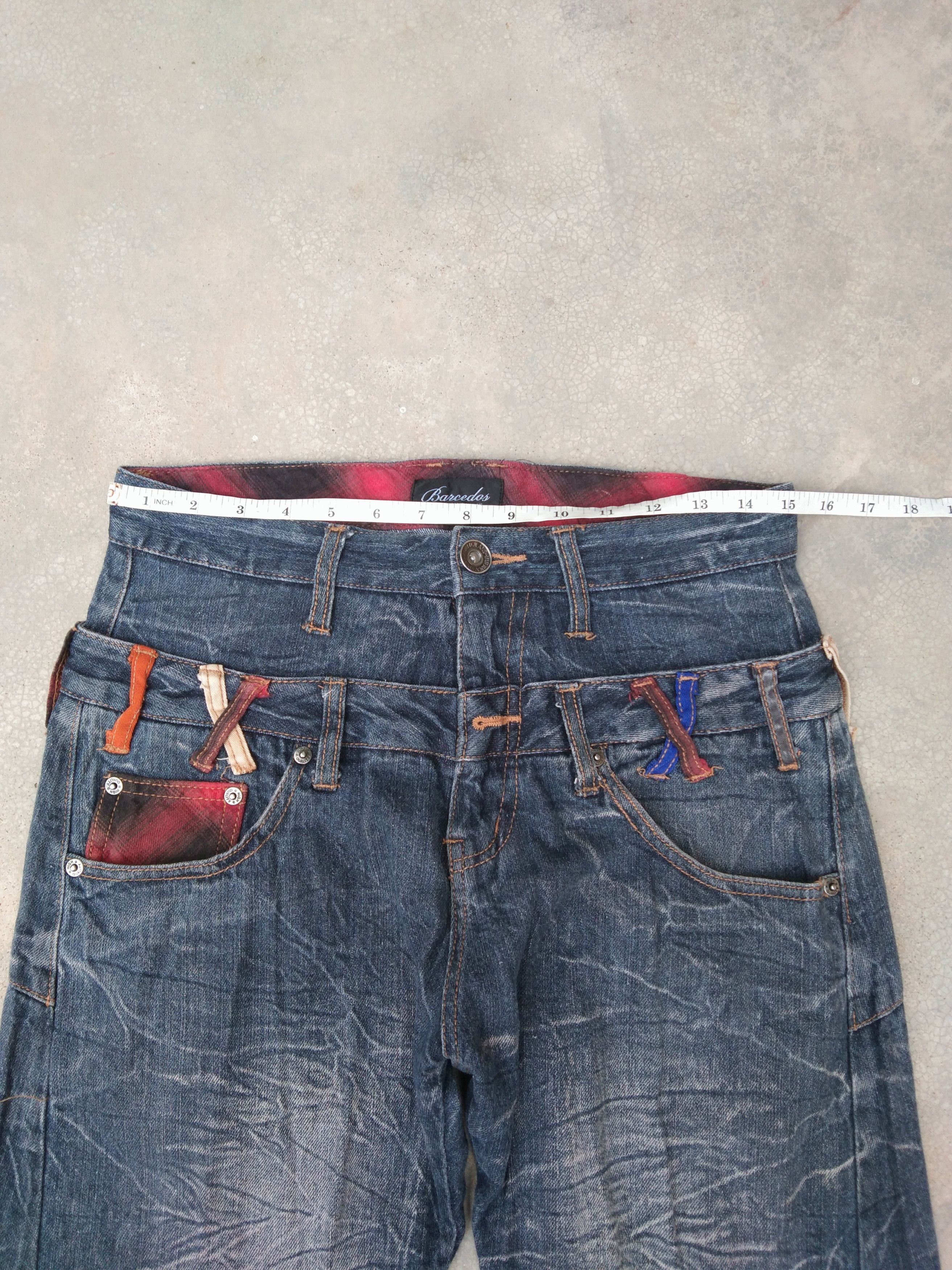 Japanese Brand Vintage Retro Double Waist Punk Avant-Garde Jeans Style Size US 30 / EU 46 - 5 Thumbnail