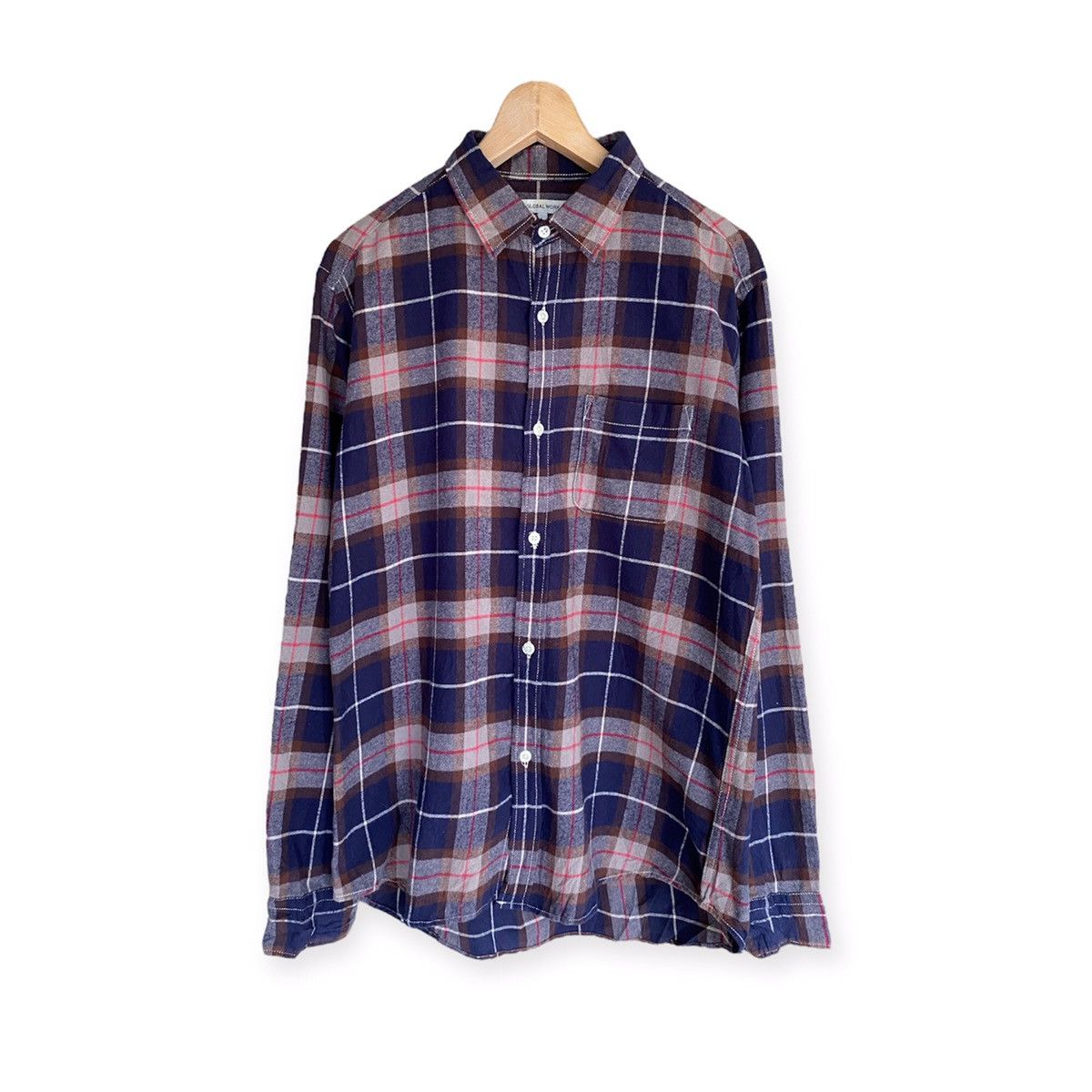 Global Work Japanese Brand Global Work Plaid Tartan Flannel Shirt Size US M / EU 48-50 / 2 - 1 Thumbnail