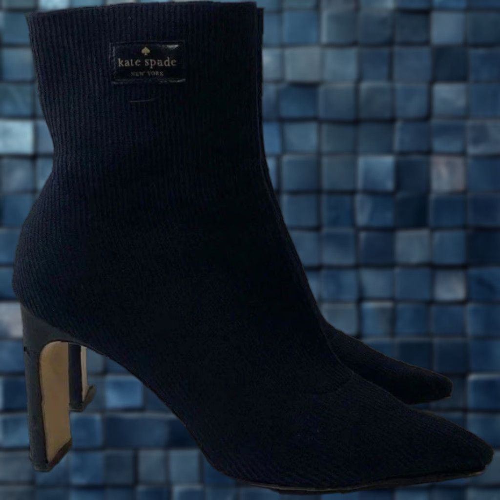 Vintage Kate Spade New York Women’s Valeria Black MidAnkle SlipOn Booties Size 10 Size US 10 / IT 40 - 1 Thumbnail