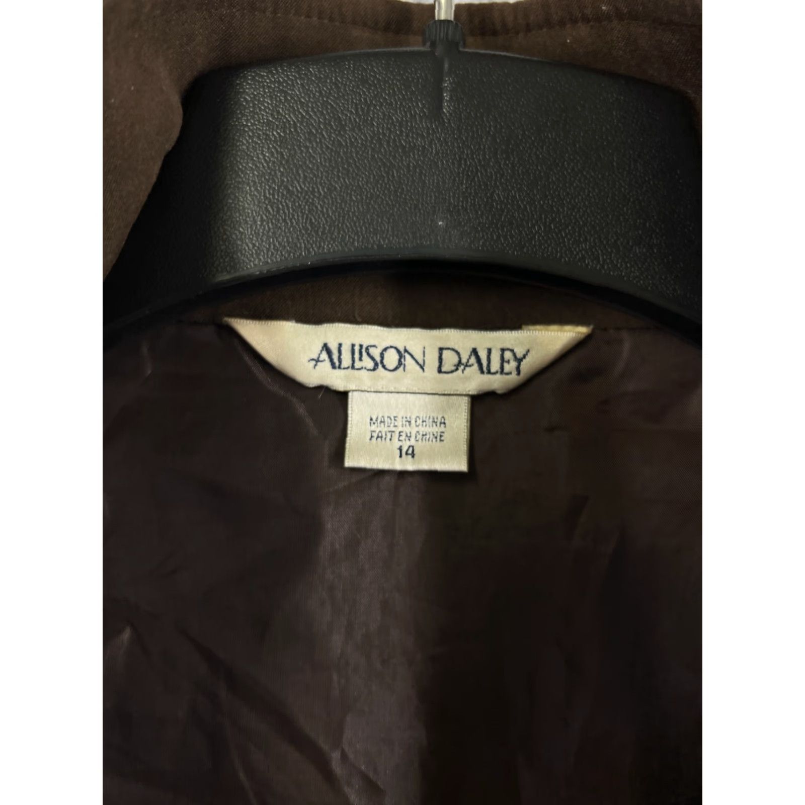 Vintage Allison Daley Vest Women 14 Brown Full Zip Pockets Polyester Blend Camping Hike Womens Size XL / US 12-14 / IT 48-50 - 3 Thumbnail