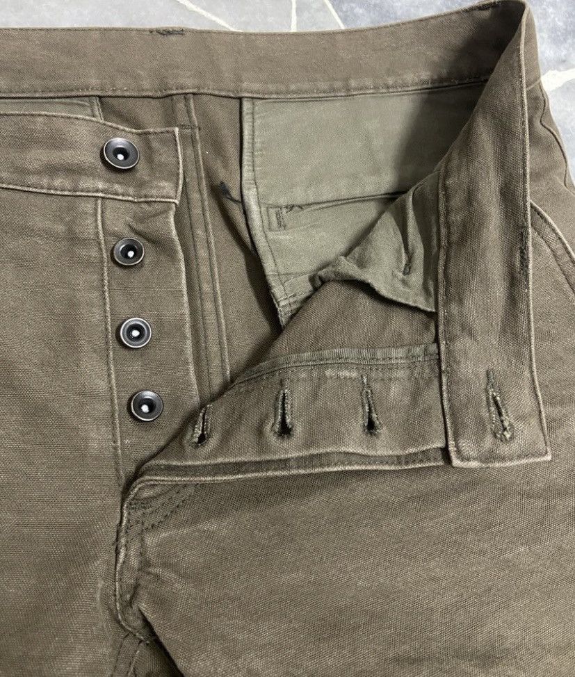 Kazuyuki Kumagai Attachment Attachment Japan Patina Waxed Cotton Duck Flare Cargo pants Size US 33 - 2 Thumbnail
