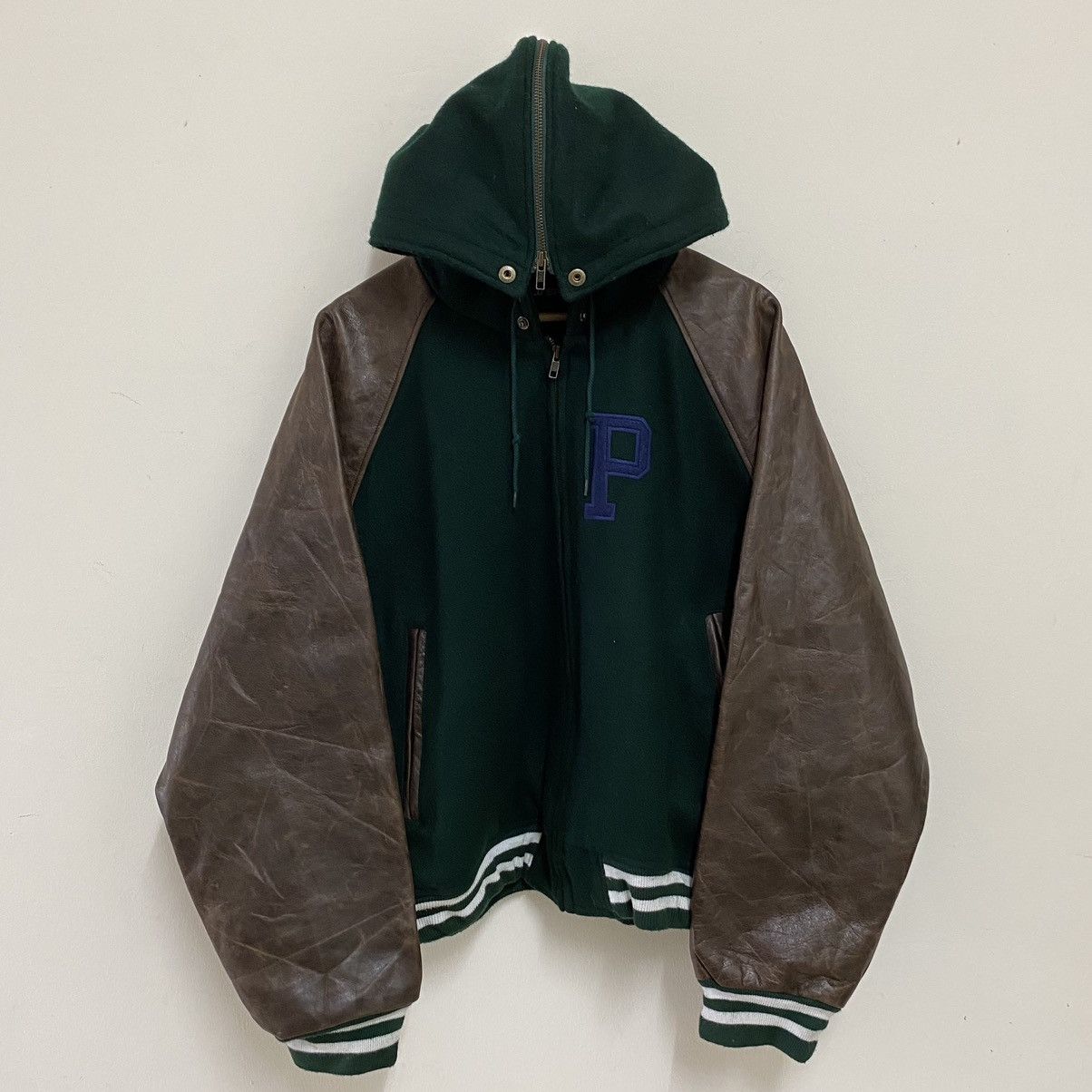 Polo Ralph Lauren VTG 90’s Polo Sport Hybrid Leather Patina Sleeve Jacket Size US L / EU 52-54 / 3 - 13 Thumbnail