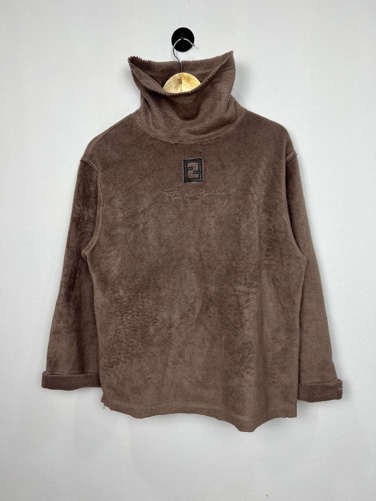Fendi Vintage Fendi Jeans "Antistress" Fleece Pullover Size US M / EU 48-50 / 2 - 2 Thumbnail