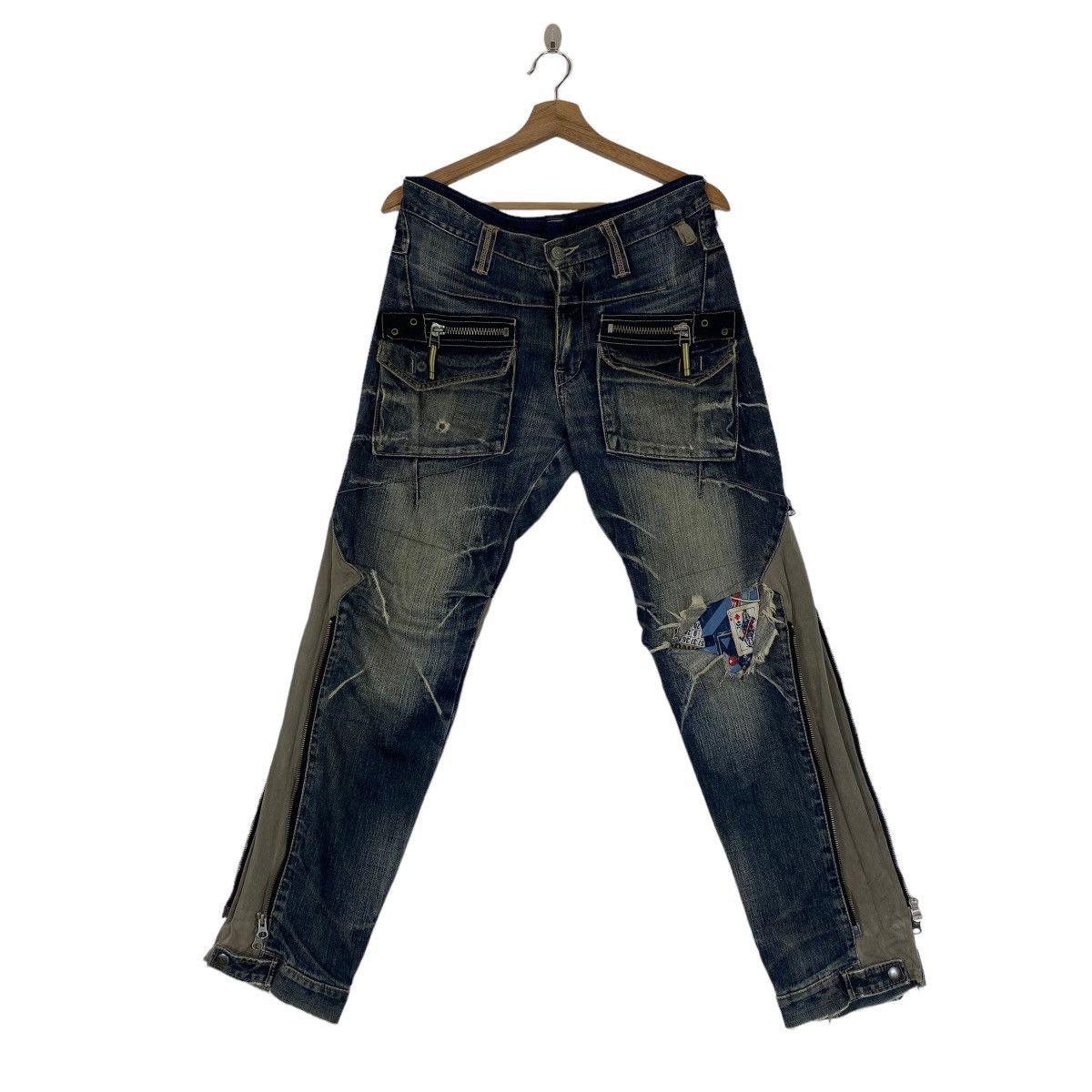 Japanese Brand ✨PPFM multi zipper inspired Undercover jeans Size US 31 - 1 Thumbnail