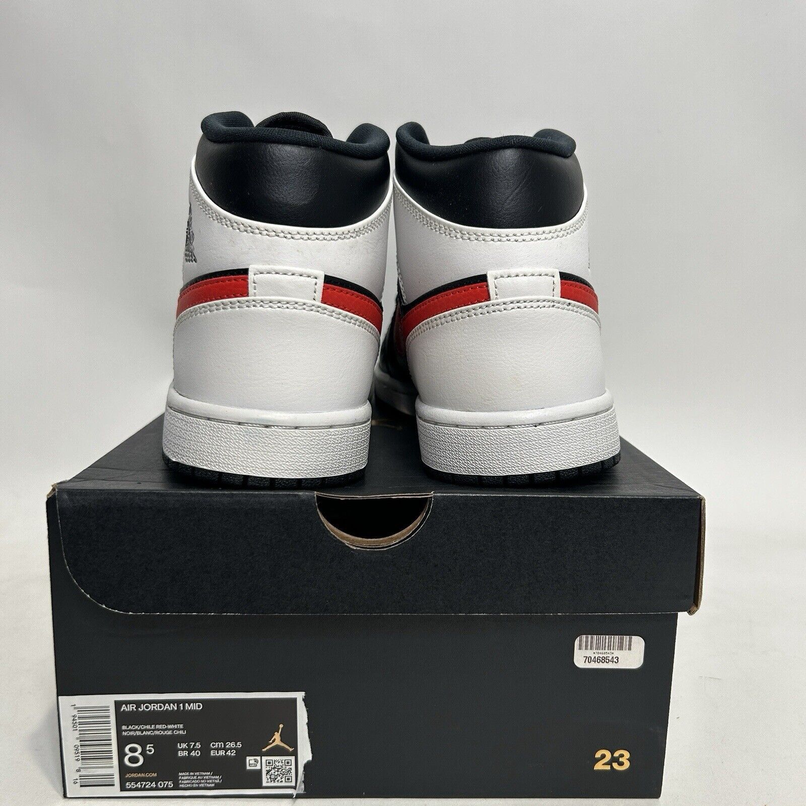 Nike Nike Air Jordan 1 Mid Retro “Chile Red” 2024 Size US 8.5 / EU 41-42 - 4 Thumbnail