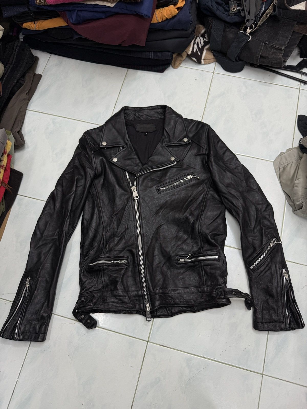🔥🔥🔥ARCHIVE JACROSE DOUBLE COLLAR LEATHER PUNK JACKET