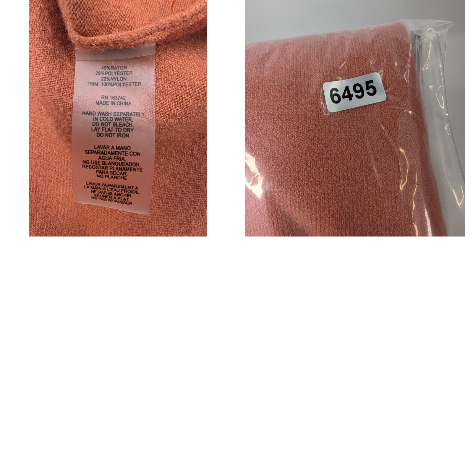 Vintage Sioni Sweater Women 2X Lace Bubble Sleeve Jumper Orange Lace Crochet Coquette Knit Pullover Crew Neck Blouson Sleeve Casual Fashion Size XXL / US 16-18 / IT 52-54 - 8 Thumbnail