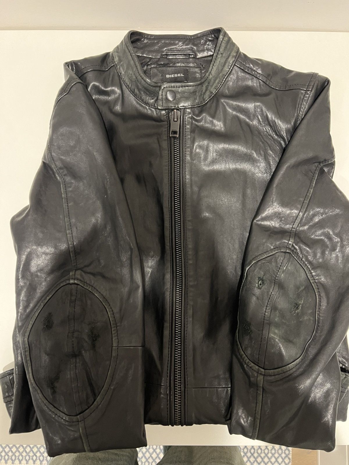 Hedi Slimane Vintage Black Leather Diesel Biker Jacket Size US S / EU 44-46 / 1 - 3 Thumbnail