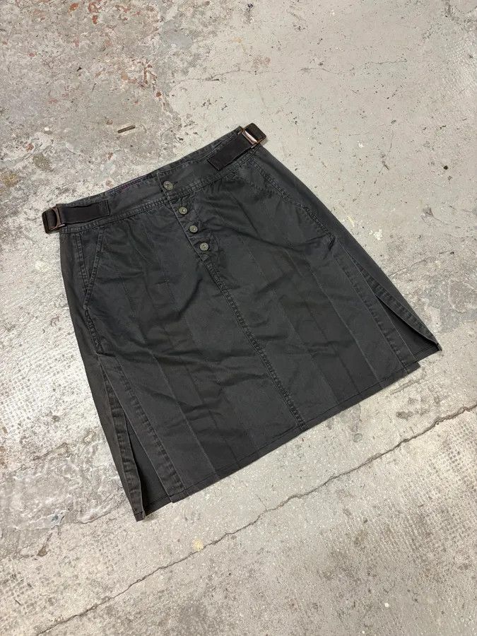 Designer × Marithe + Francois Girbaud × Vintage 2000s Marithé + François Girbaud Olive Green Strapped Waist Skirt Size 25" / US 0 / IT 36 - 2 Thumbnail