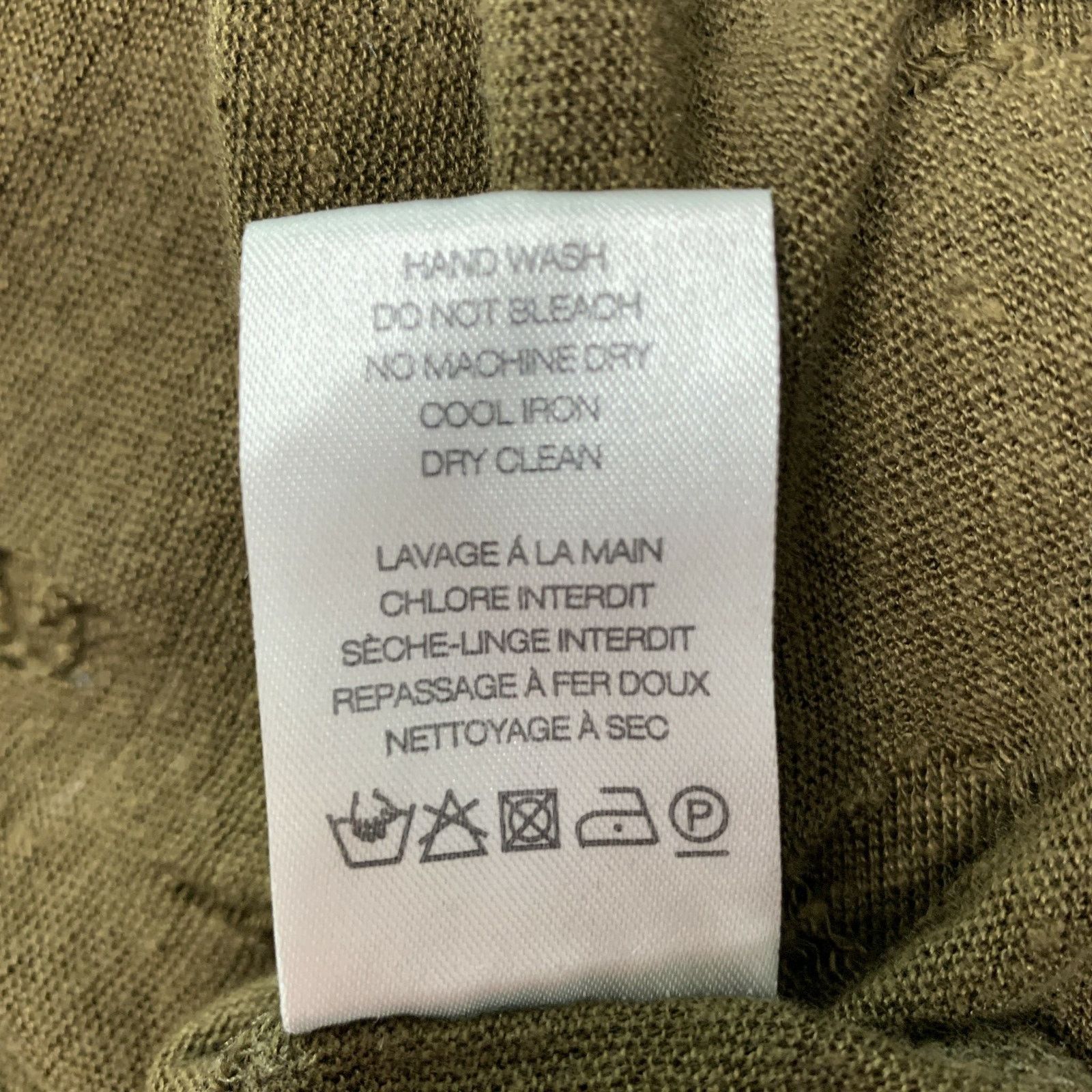 Iro IRO Size S Olive Distressed Linen Crew-Neck T-shirt Size US S / EU 44-46 / 1 - 6 Thumbnail