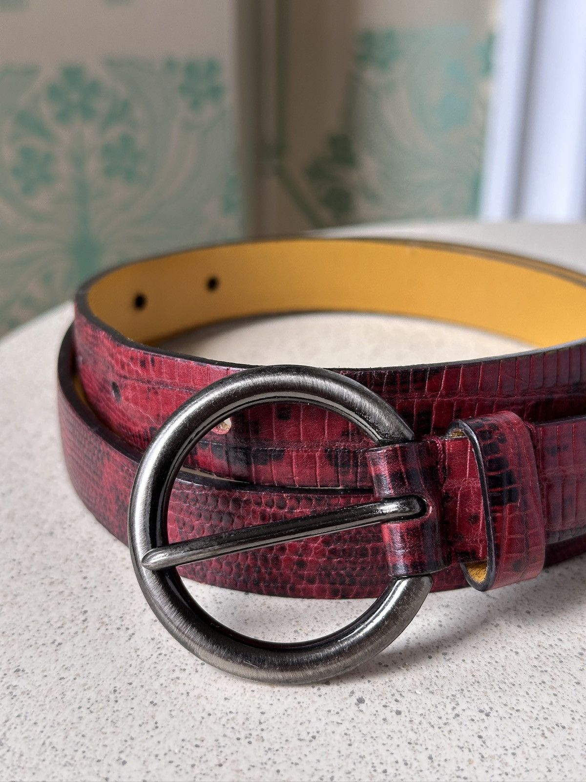 Miu Miu 1999 MIU MIU Logo Red Python Leather Belt wmns Size: 75/30 Size ONE SIZE - 3 Thumbnail