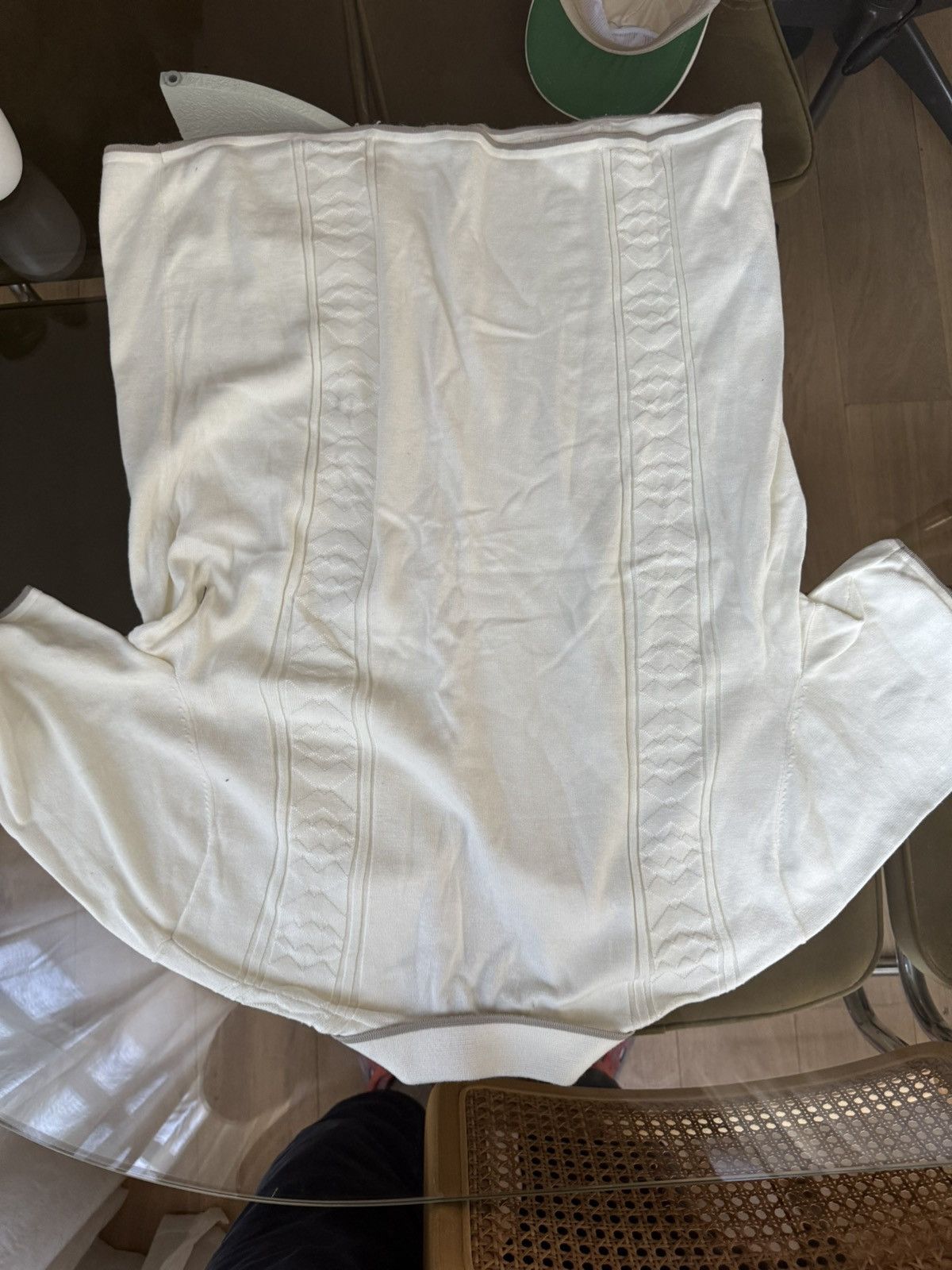 Rag & Bone Rag and Bone Navy and White Knit Short Sleeve Button Down Size US L / EU 52-54 / 3 - 3 Thumbnail