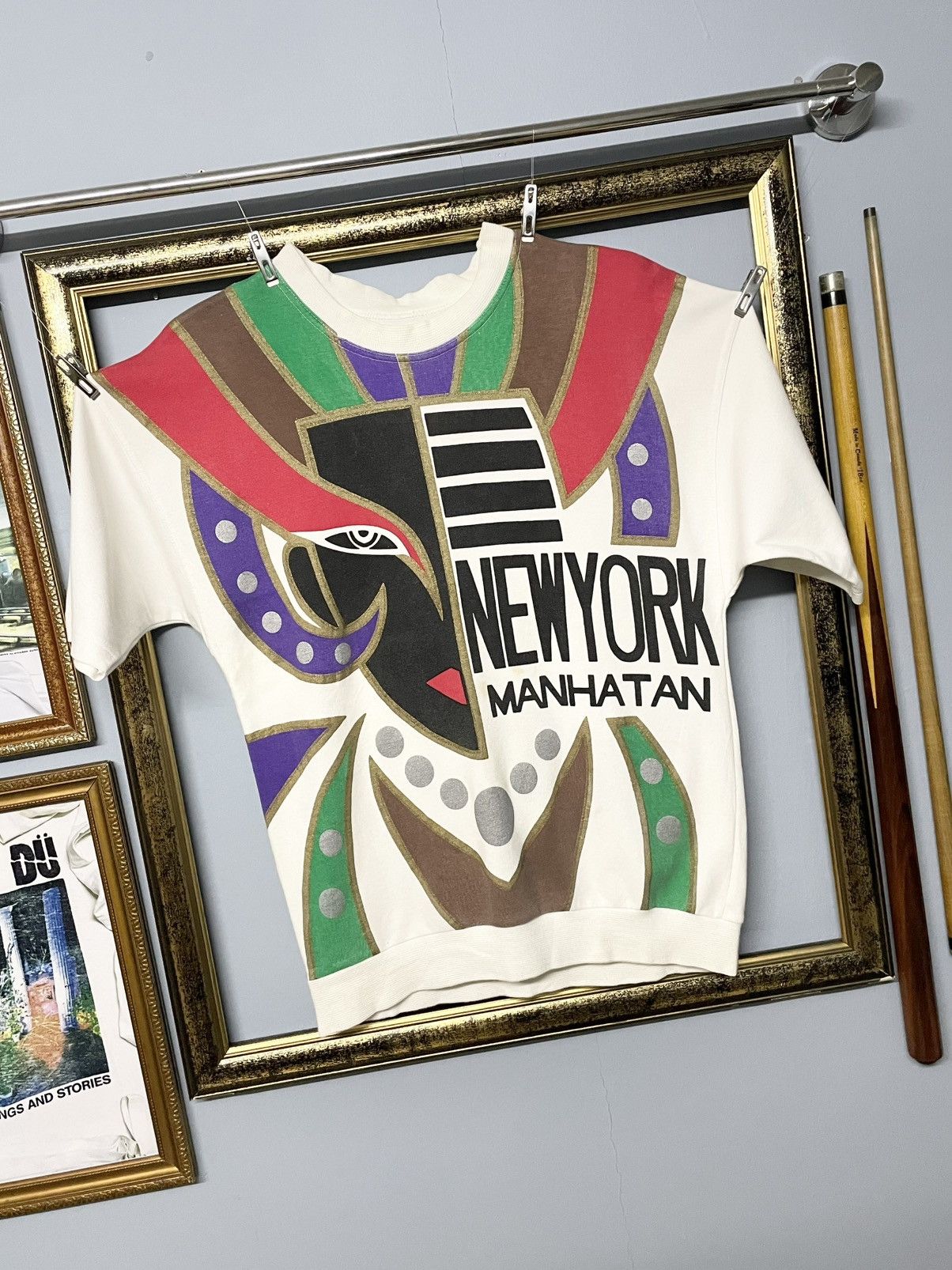 Japanese Brand Vintage 1990s Japan Designer Art Face Newyork Colour Block Size US S / EU 44-46 / 1 - 2 Thumbnail