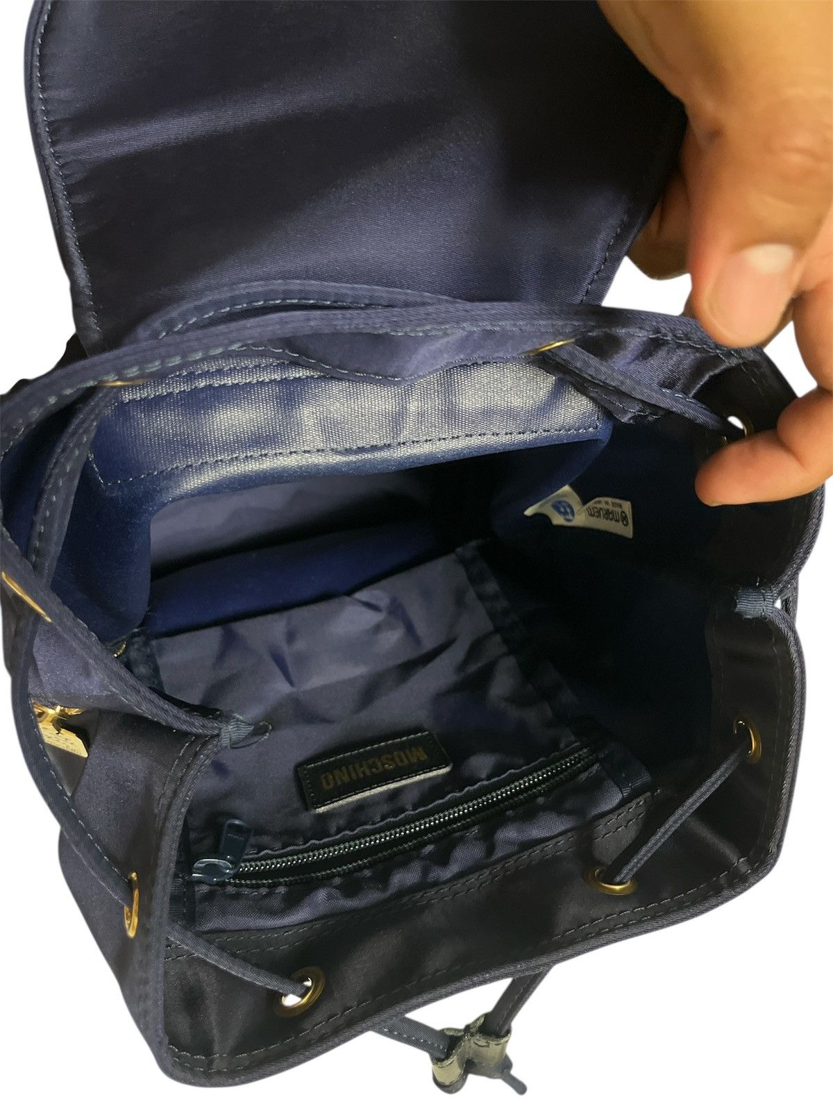 Moschino Vtg Mochino Backpack Navy Blue Size ONE SIZE - 10 Thumbnail