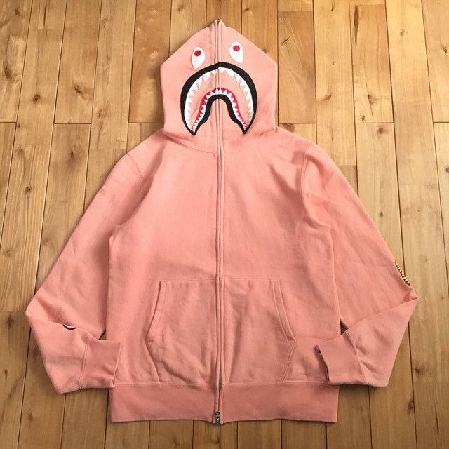 Bape Salmon Color Shark Full Zip Hoodie BAPE a bathing ape PONR Size US L / EU 52-54 / 3 - 1 Thumbnail
