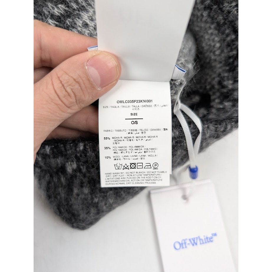 Off-White o1rshd1 Size:OS / Arrow Fuzzy Mohair Knit Beanie Hat / Cap Size ONE SIZE - 9 Thumbnail