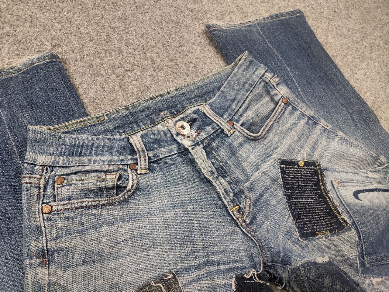 Ecko Unltd. Vintage Ecko unltd Patchwork Denim Japan LGB Y2k Style Jeans Size US 32 / EU 48 - 13 Thumbnail