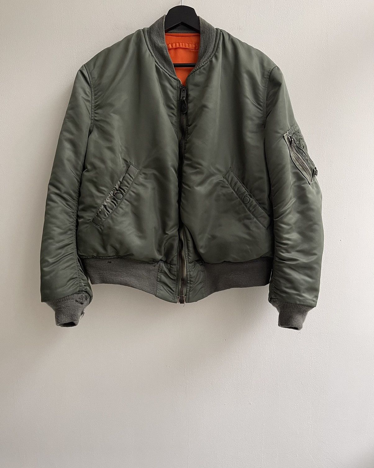 image of Vintage Usaf Ma-1 Reversible Bomber in Olive, Men's (Size XL)