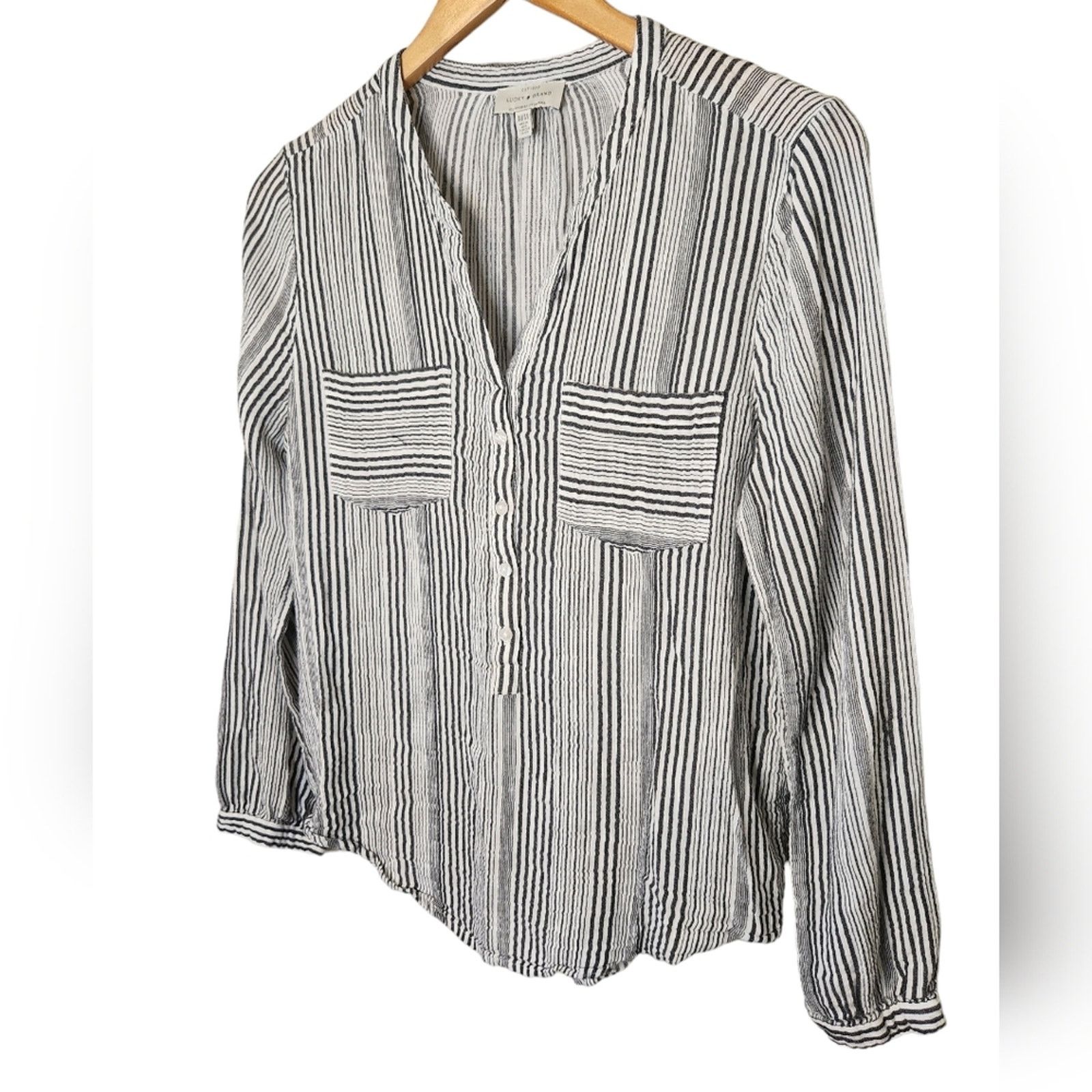 Lucky Brand Lucky Brand Gauzy striped button tunic top Medium Size M / US 6-8 / IT 42-44 - 2 Thumbnail
