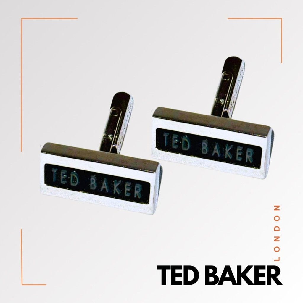 Ted Baker TED BAKER Men's Silver & Black Logo Cufflinks Size ONE SIZE - 7 Thumbnail