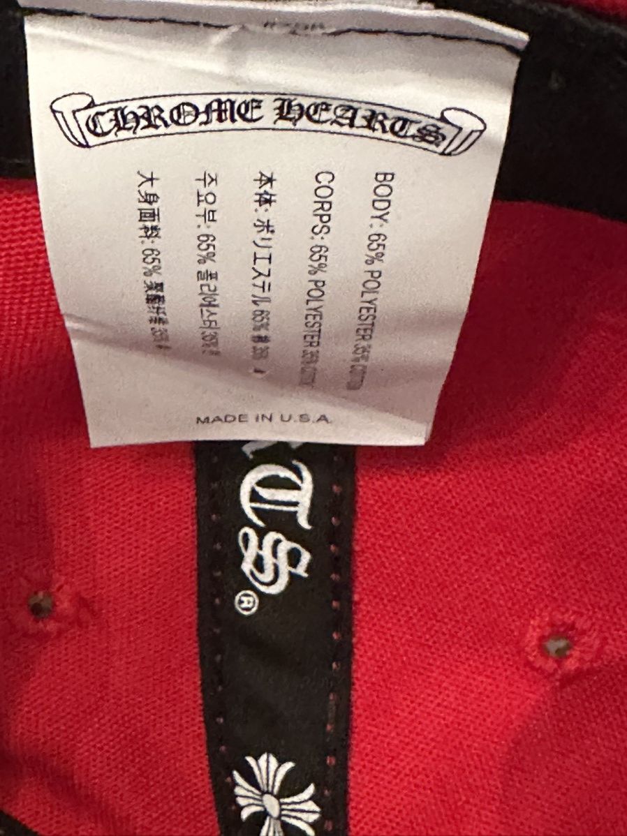 Chrome Hearts Chrome Hearts Red Baseball Hat Size ONE SIZE - 6 Thumbnail