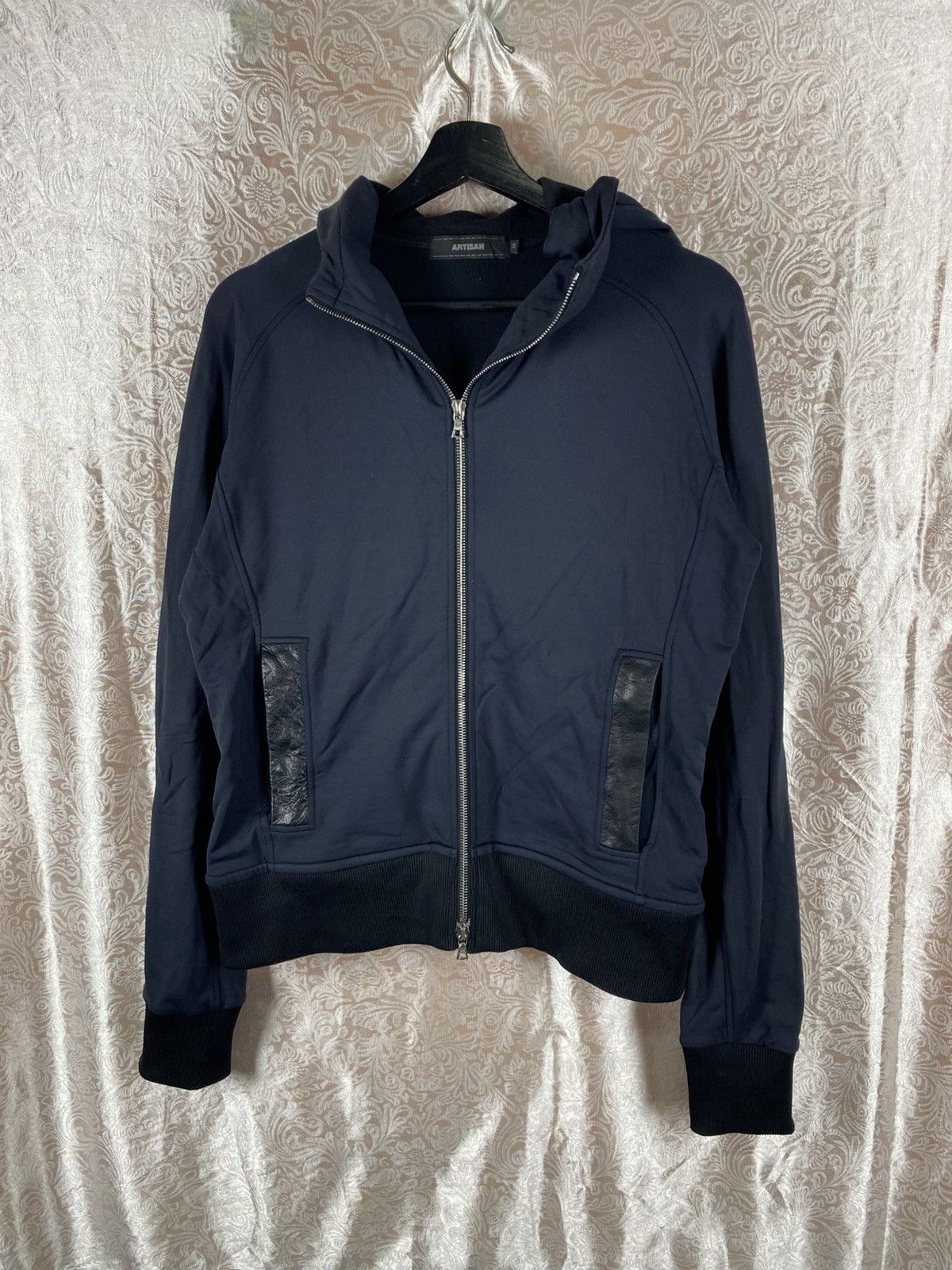 Artisan Outfitters ARTISAN Zip Hoodie Jacket Minimal Black Leather Pocket Size US M / EU 48-50 / 2 - 3 Thumbnail