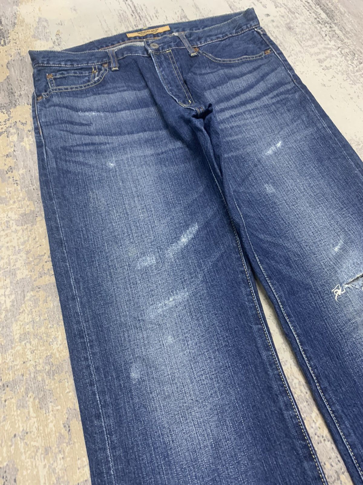 Japanese Brand Japanese Brand Distressed Blue Denim Straight Leg Jeans Size US 33 - 2 Thumbnail