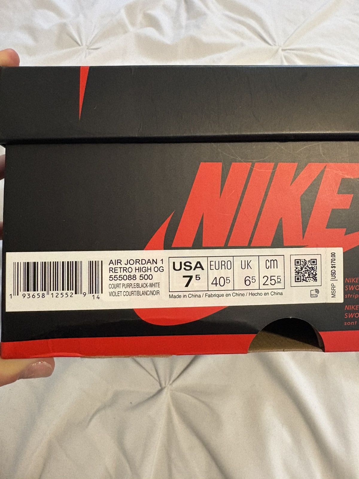 Jordan Brand jordan 1 retro high og court purple Size US 7.5 / EU 40-41 - 7 Thumbnail