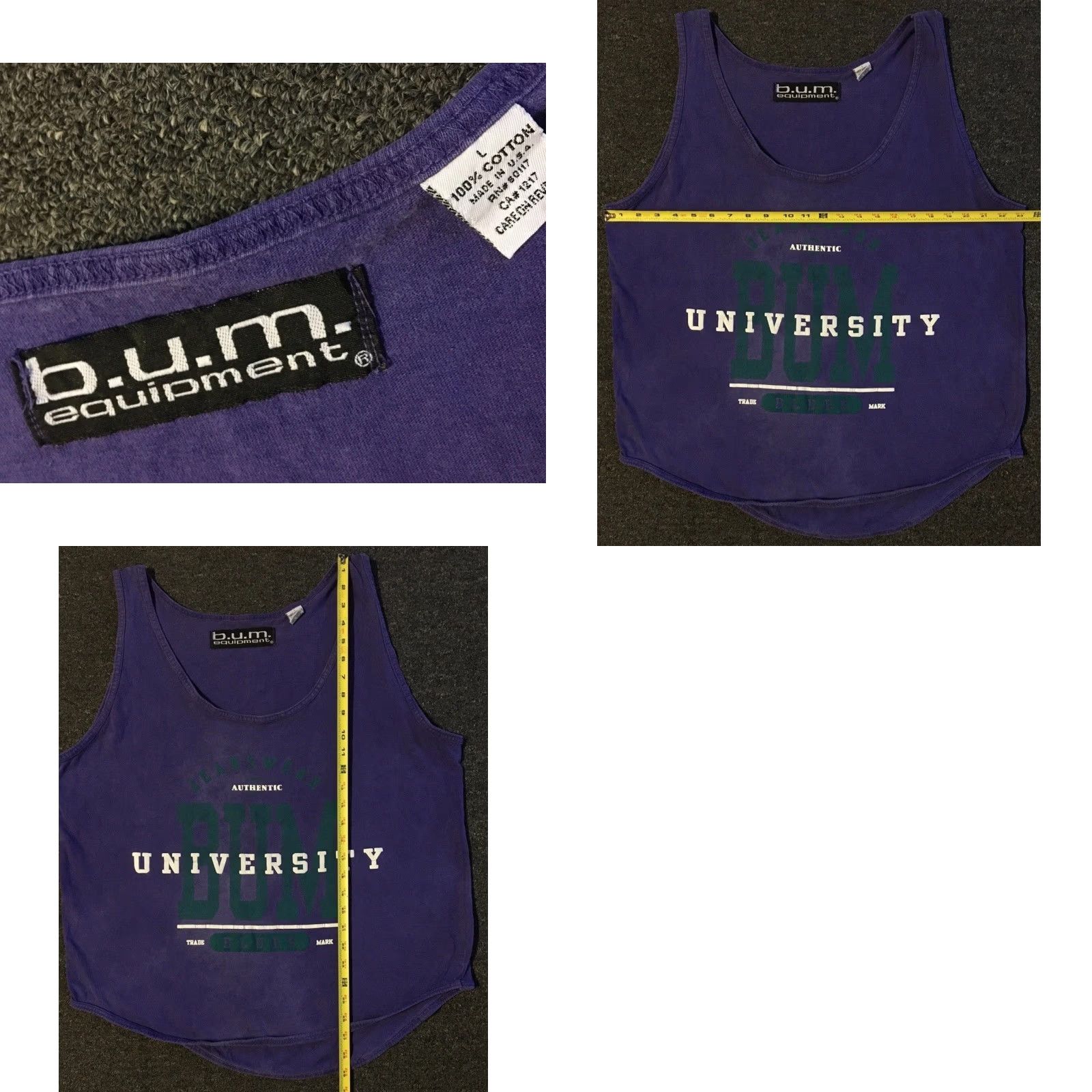 Vintage VINTAGE B.U.M. Equipment Tank Top Shirt M Purple 90s Surf Grunge Hip Hop Vaporwave Ocean Beach USA Mens Graphic Tee) Size US M / EU 48-50 / 2 - 9 Thumbnail