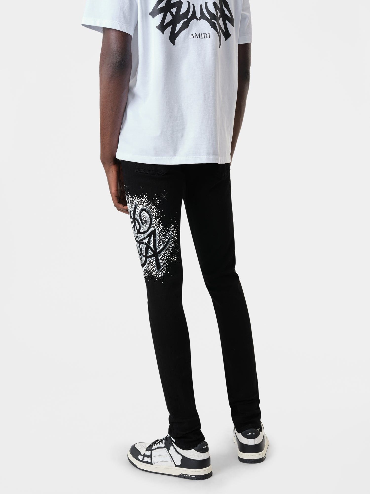 Amiri o1orln1025 MA Swirl Crystal Skinny Jeans in Black Size US 30 / EU 46 - 5 Thumbnail