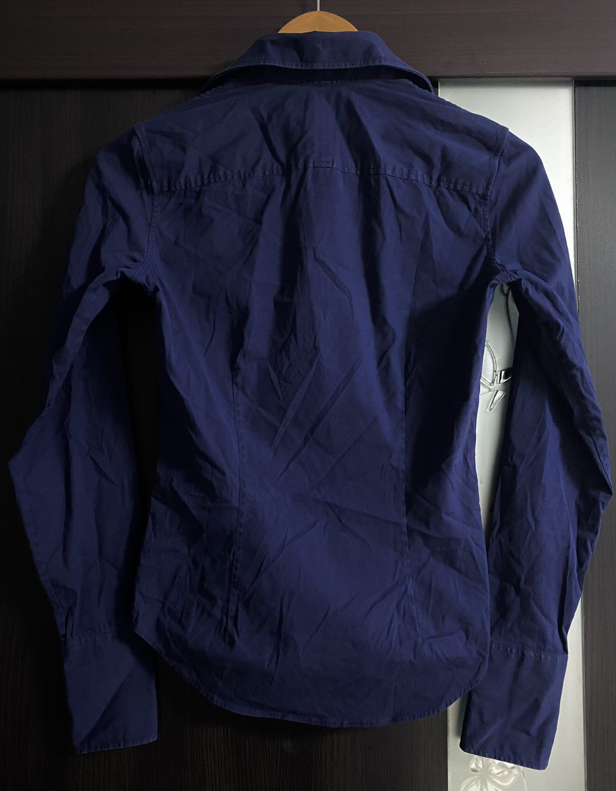 Ralph Lauren Black Label Ralph Lauren Black Label Navy Stretchy Luxury Blouse Shirt Size XS / US 0-2 / IT 36-38 - 2 Thumbnail