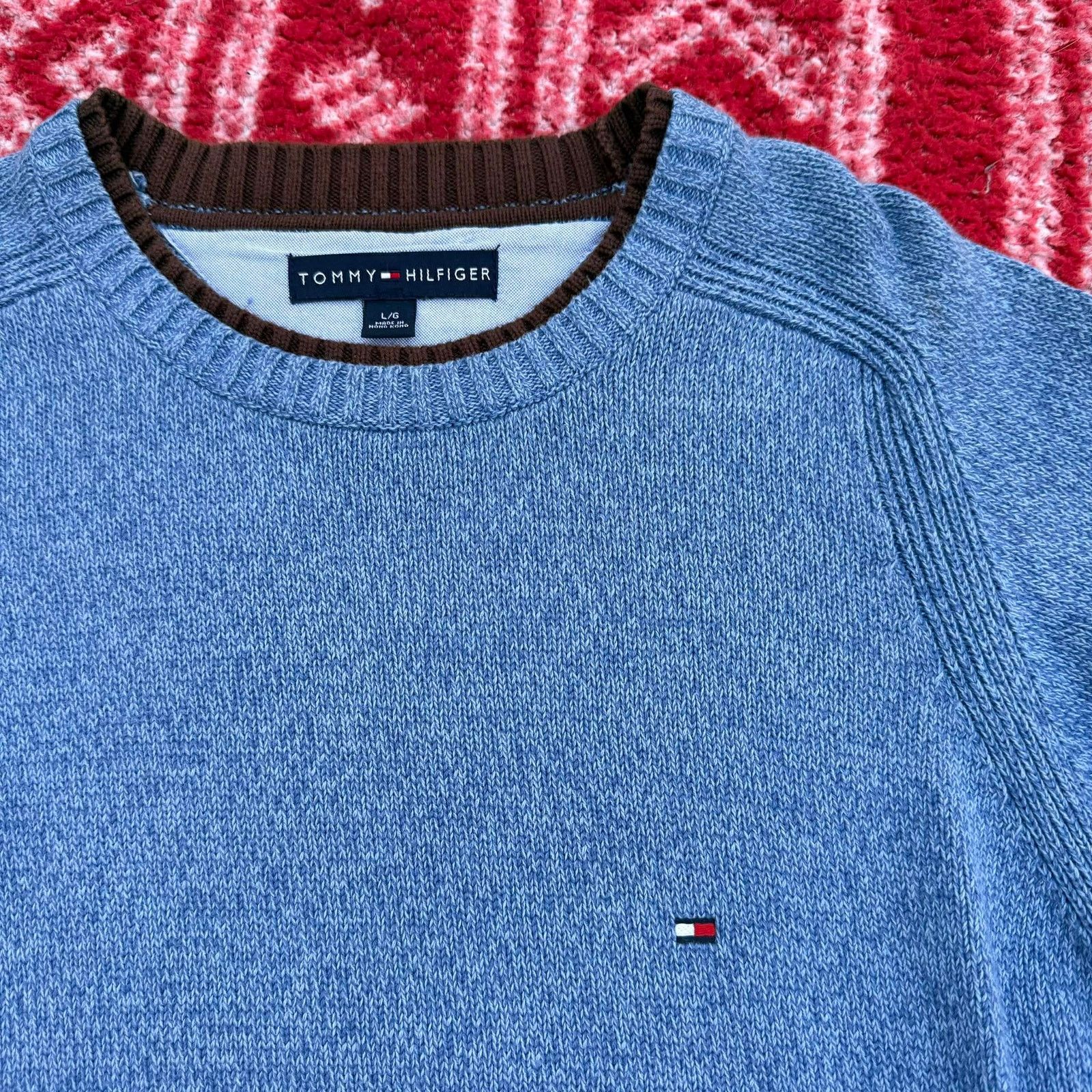 Tommy Hilfiger Tommy Hilfiger Men's Large Crewneck Sweater XL Blue Size US XL / EU 56 / 4 - 2 Thumbnail