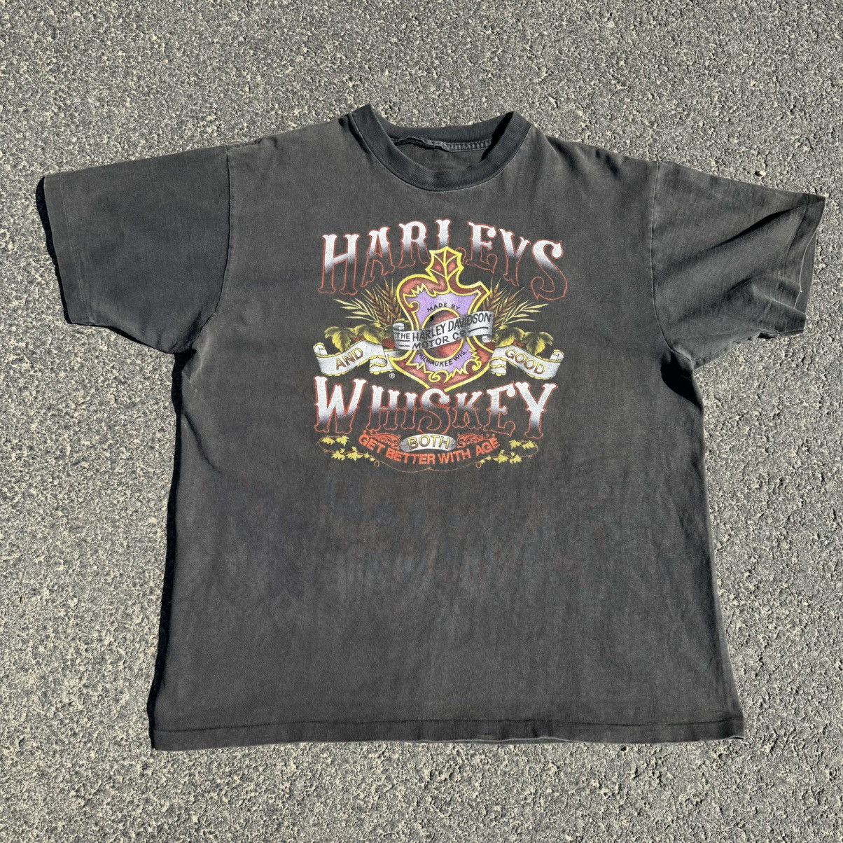 Harley Davidson Vintage 80s Harley Davidson Harley’s Whiskey T-Shirt Washed Size US M / EU 48-50 / 2 - 10 Thumbnail