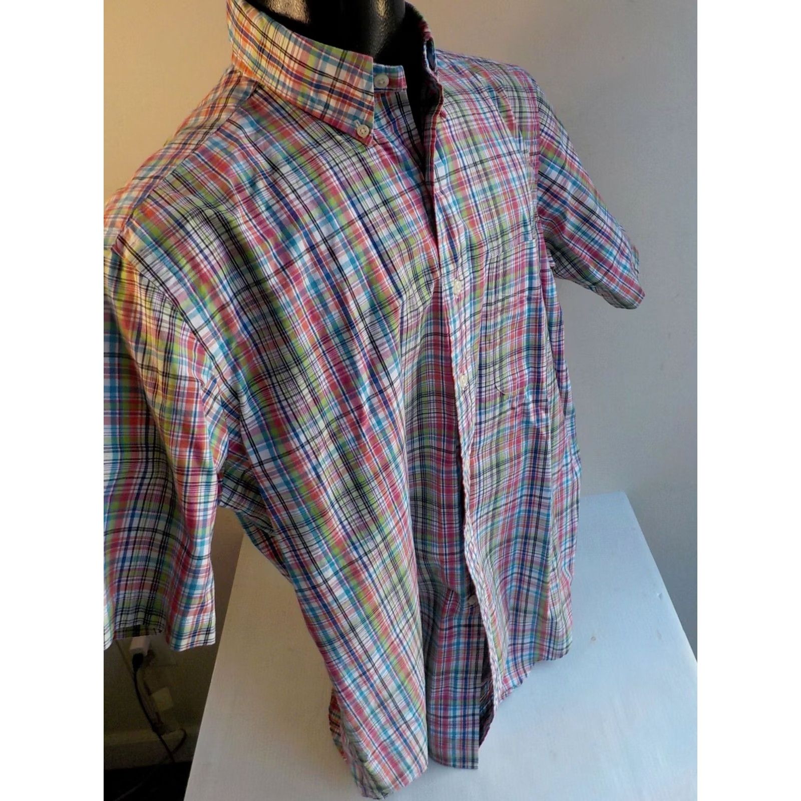 Ralph Lauren Ralph Lauren Classic Fit Plaid Button-Down SS Shirt Mens Size MD Pink/Blue/Green++ Size US M / EU 48-50 / 2 - 3 Thumbnail